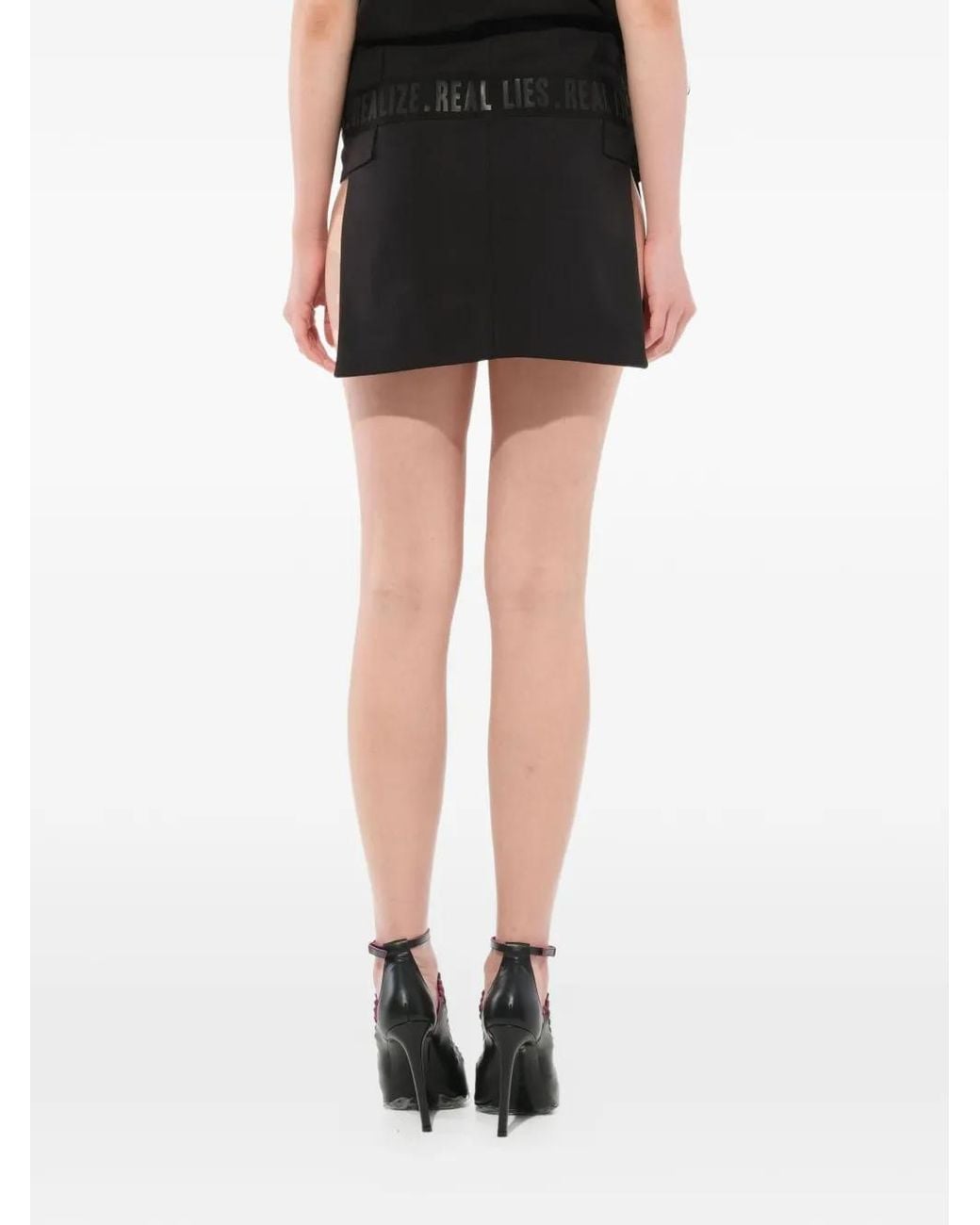Givenchy Black Podium Logo-Patch Skirt