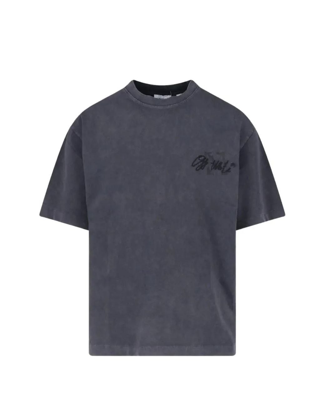 Off-White c/o Virgil Abloh Blue Logo-Embroidered T-Shirt for men