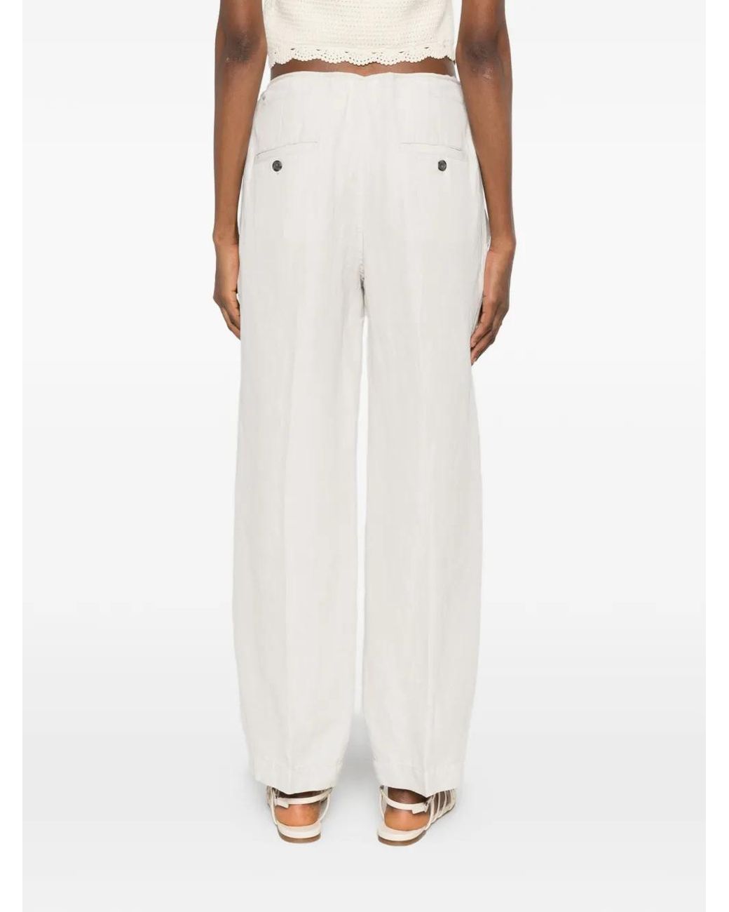 Isabel Marant White Sharony Drawstring-Waist Trousers