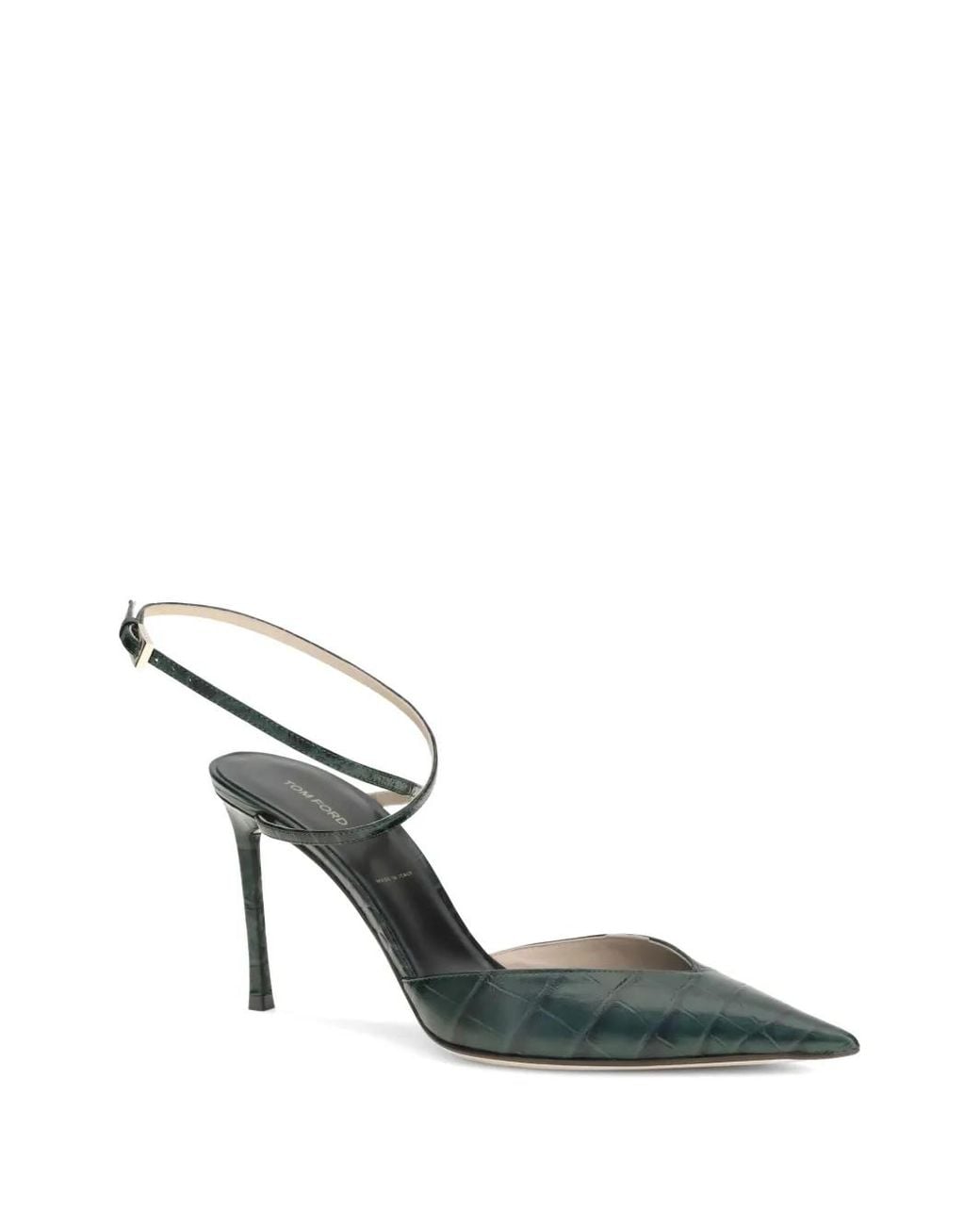 Tom Ford Metallic Escarpins En Cuir À Effet Peau De Crocodile