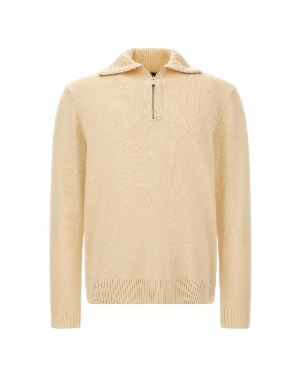 Zanone Natural Half-Zip Cashmere Sweater for men