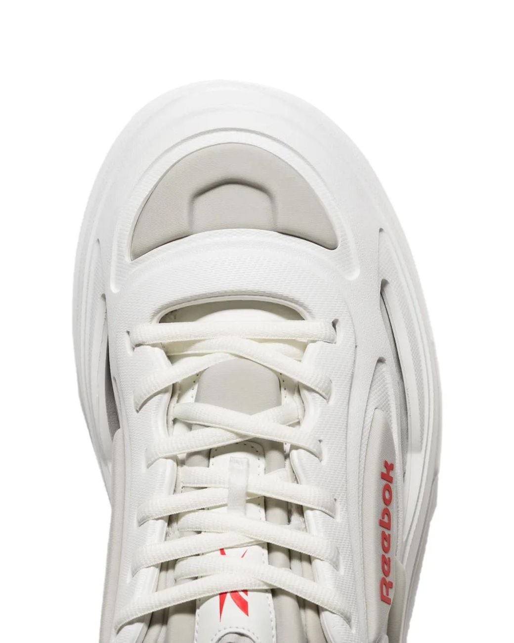 Reebok White Club C Logo-Patch Sneakers