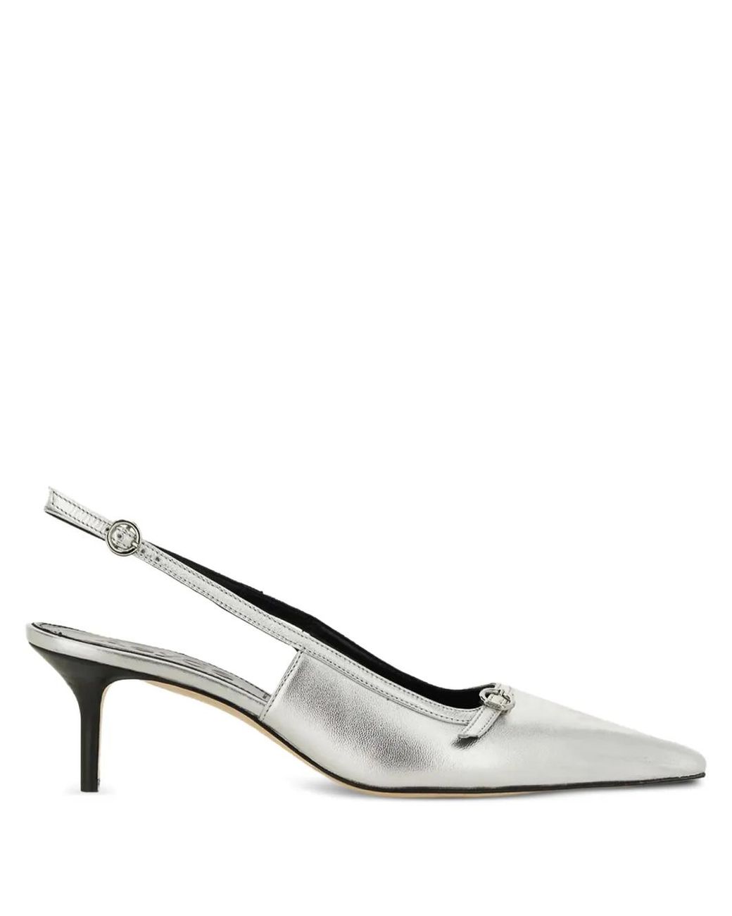 Aeyde White Saba Slingback Pointed-Toe Pumps