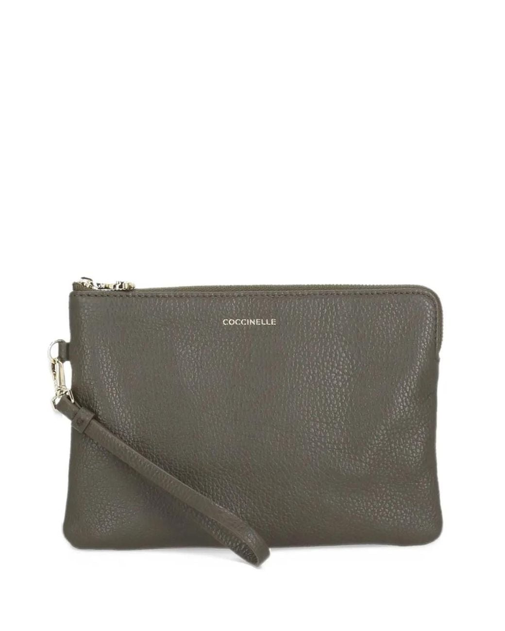Coccinelle Gray Grained Leather Clutch