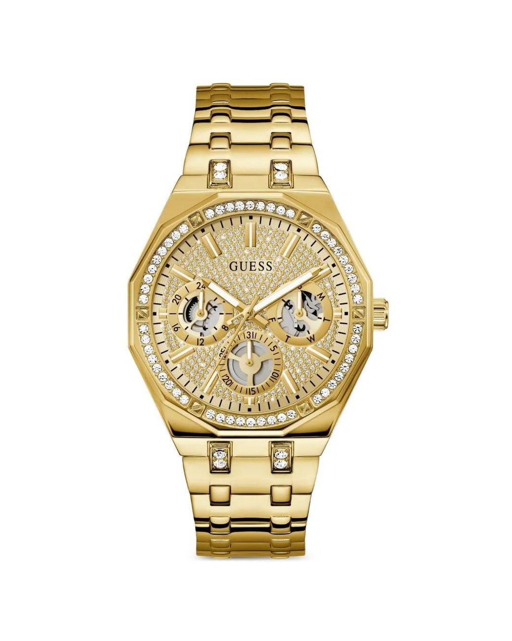 Guess Metallic Kryptonite Round-Face 42Mm Watch for men
