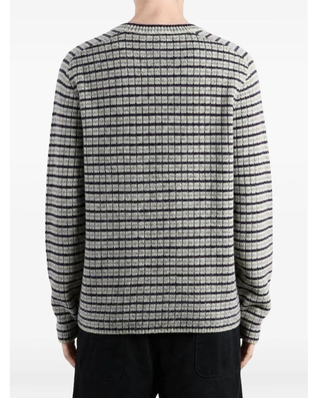 Auralee Gerippter Strickpullover in Gray für Herren