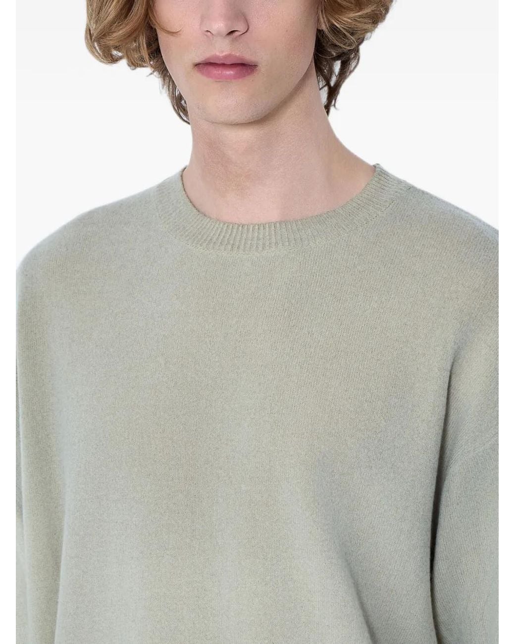 Our Legacy Gray Slant Knit Distressed Sweater for men