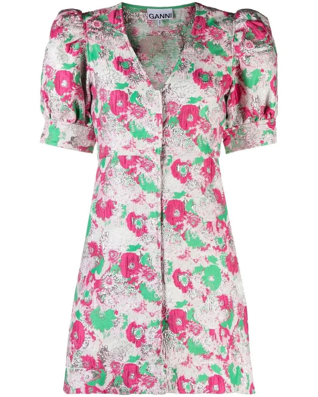 Ganni Multicolor Printed Mini Dress