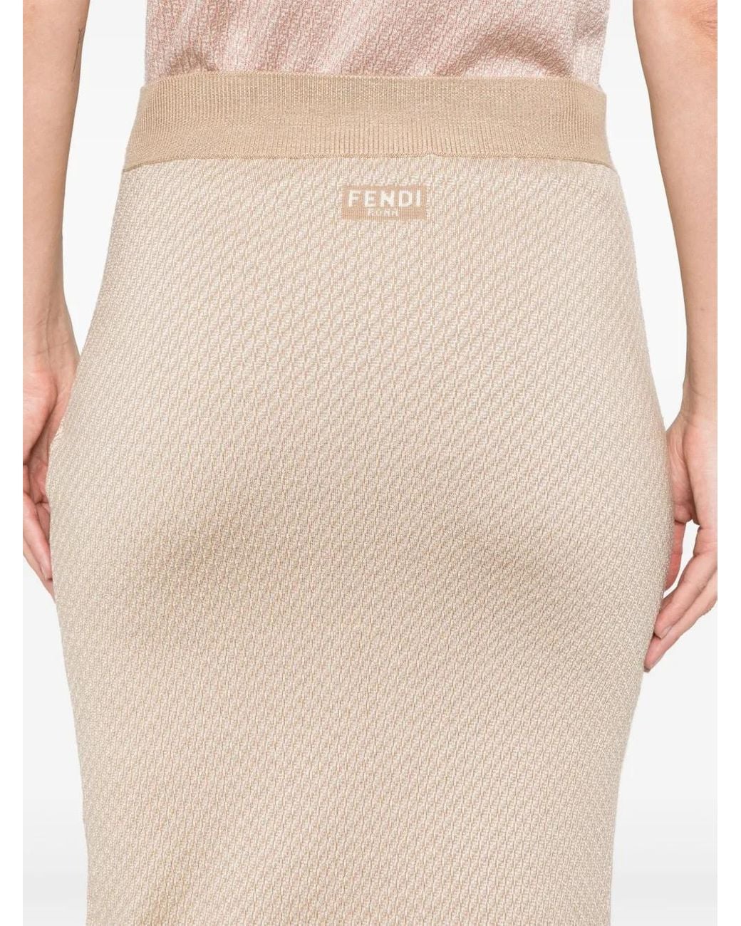 Fendi Natural 'Micro Ff' Skirt
