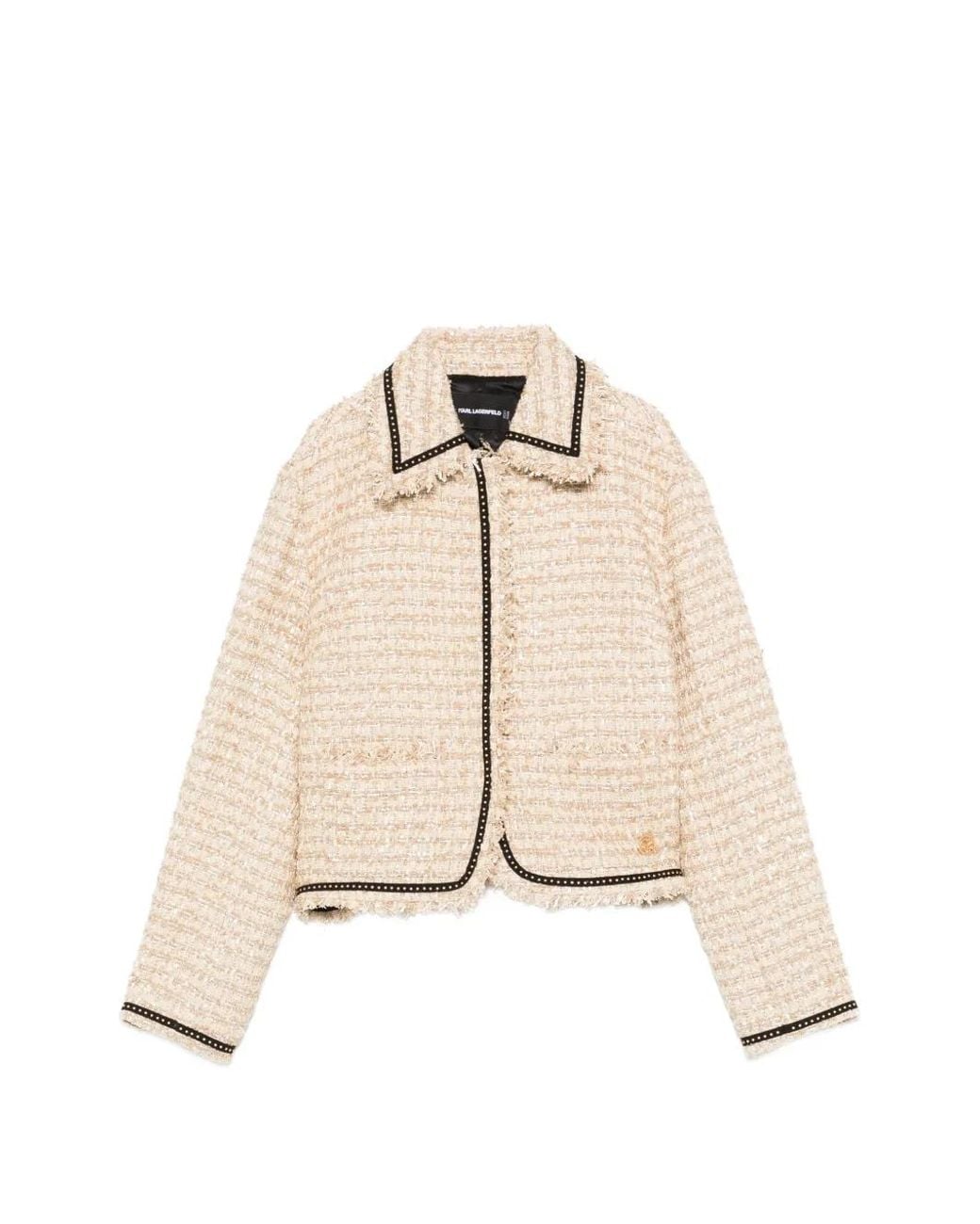 Karl Lagerfeld Natural Veste À Bords Effilés