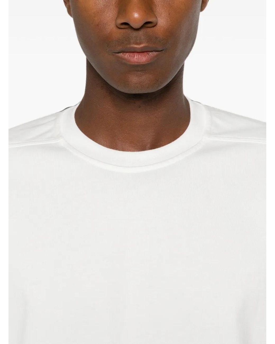 Rick Owens White Long-Sleeve Cotton T-Shirt for men