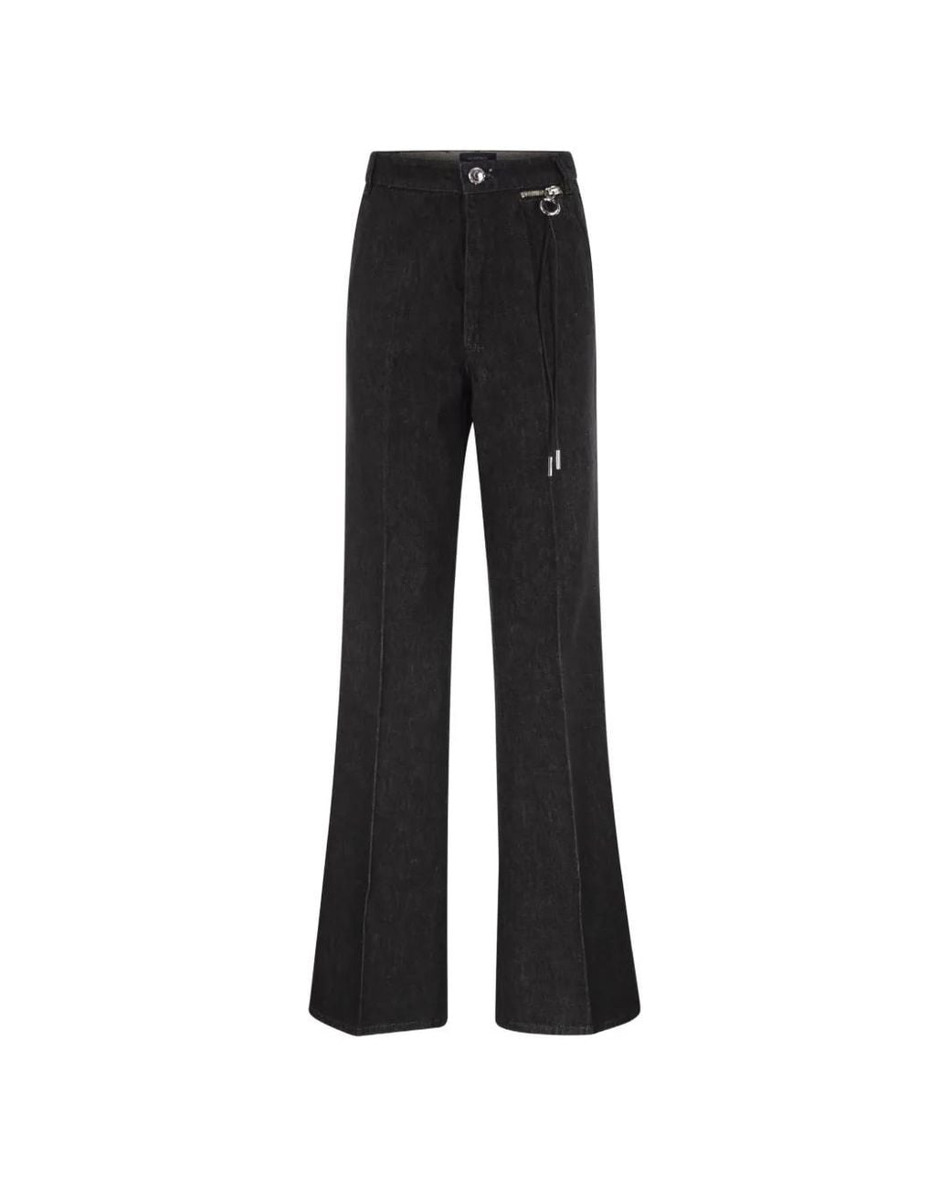Sportmax Black Flared-Leg Zip-Detail Jeans