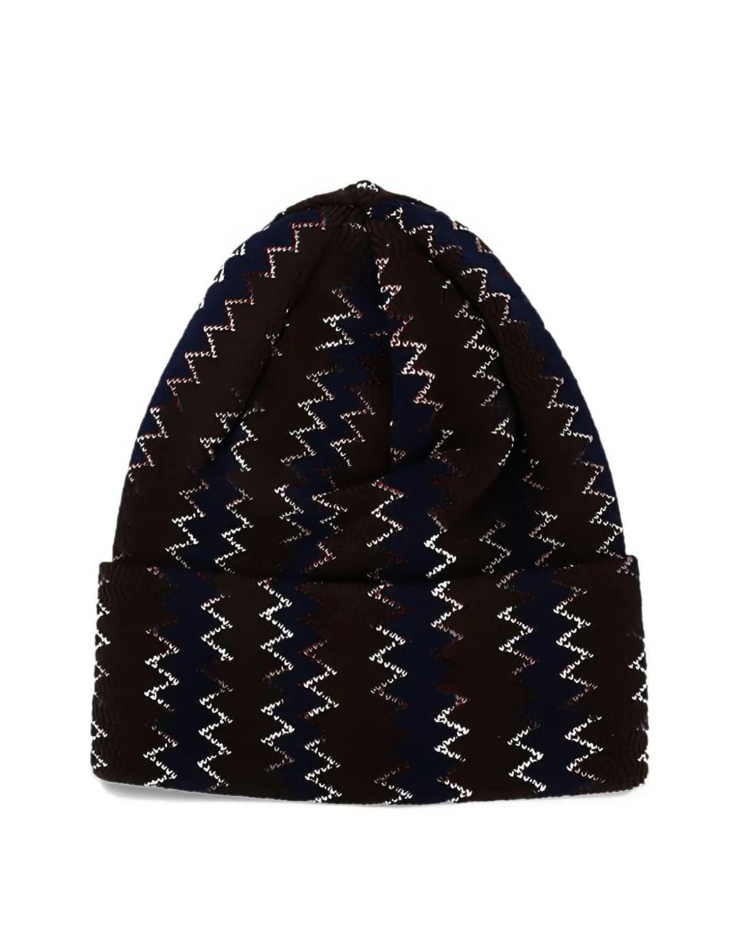 Missoni Black Zigzag-Knit Wool Beanie Hat for men