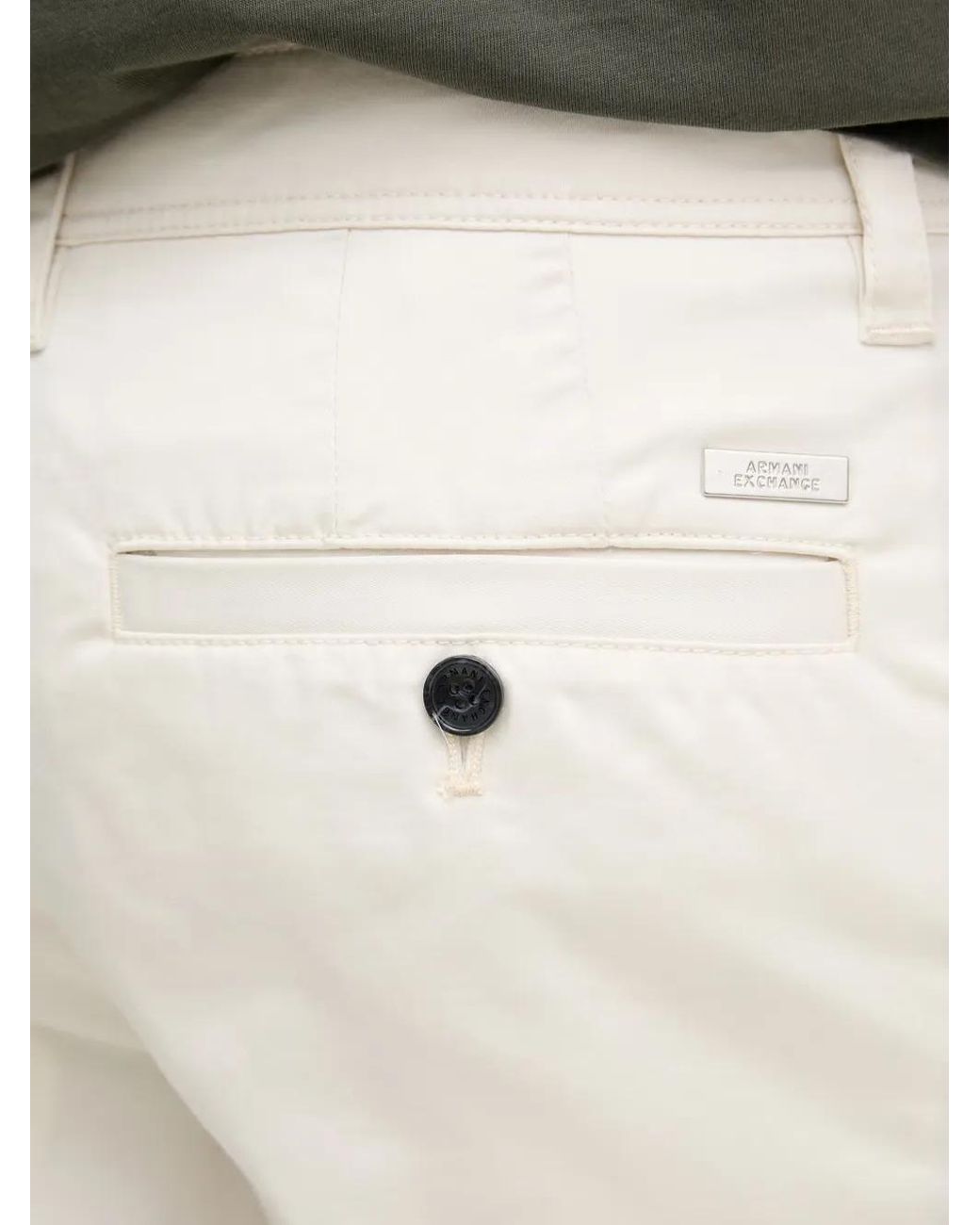 ARMANI EXCHANGE Natural Logo-Plaque Chino Shorts for men