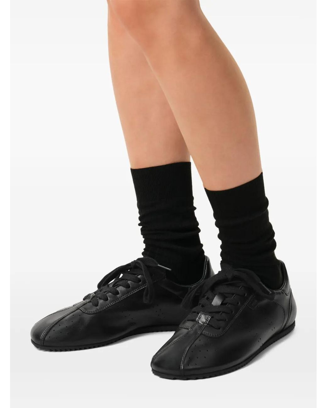 AMI Black Cow Leather Soft Sneakers