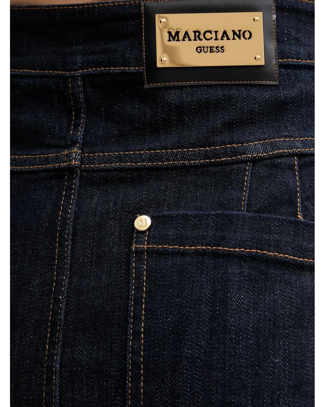 MARCIANO BY GUESS Black Denim Midi Skirt