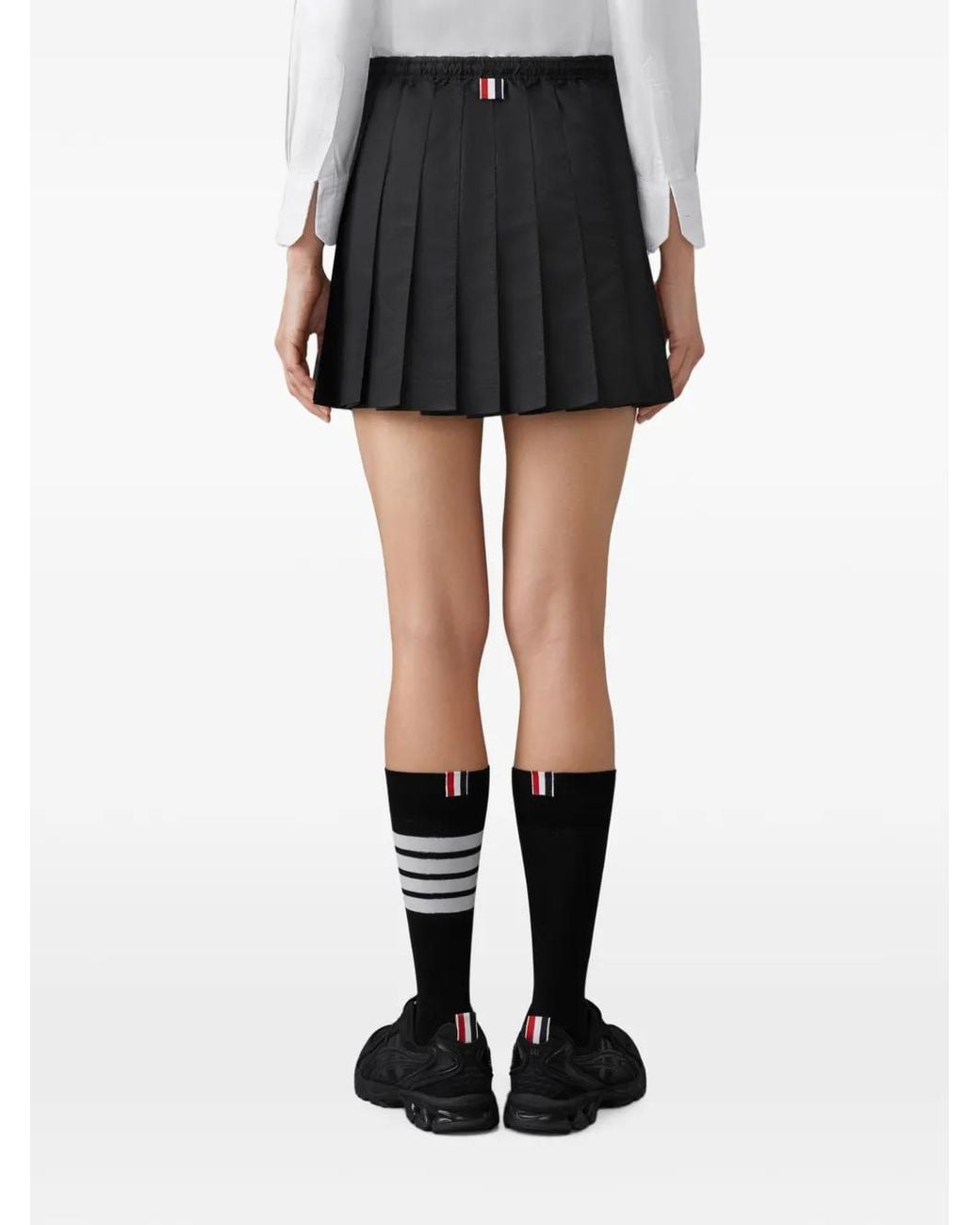 Thom Browne Black Ripstop Pleated Mini Skirt