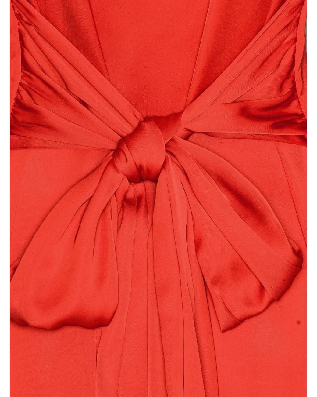 ROTATE BIRGER CHRISTENSEN Red Shirt Dress With Satin Tie