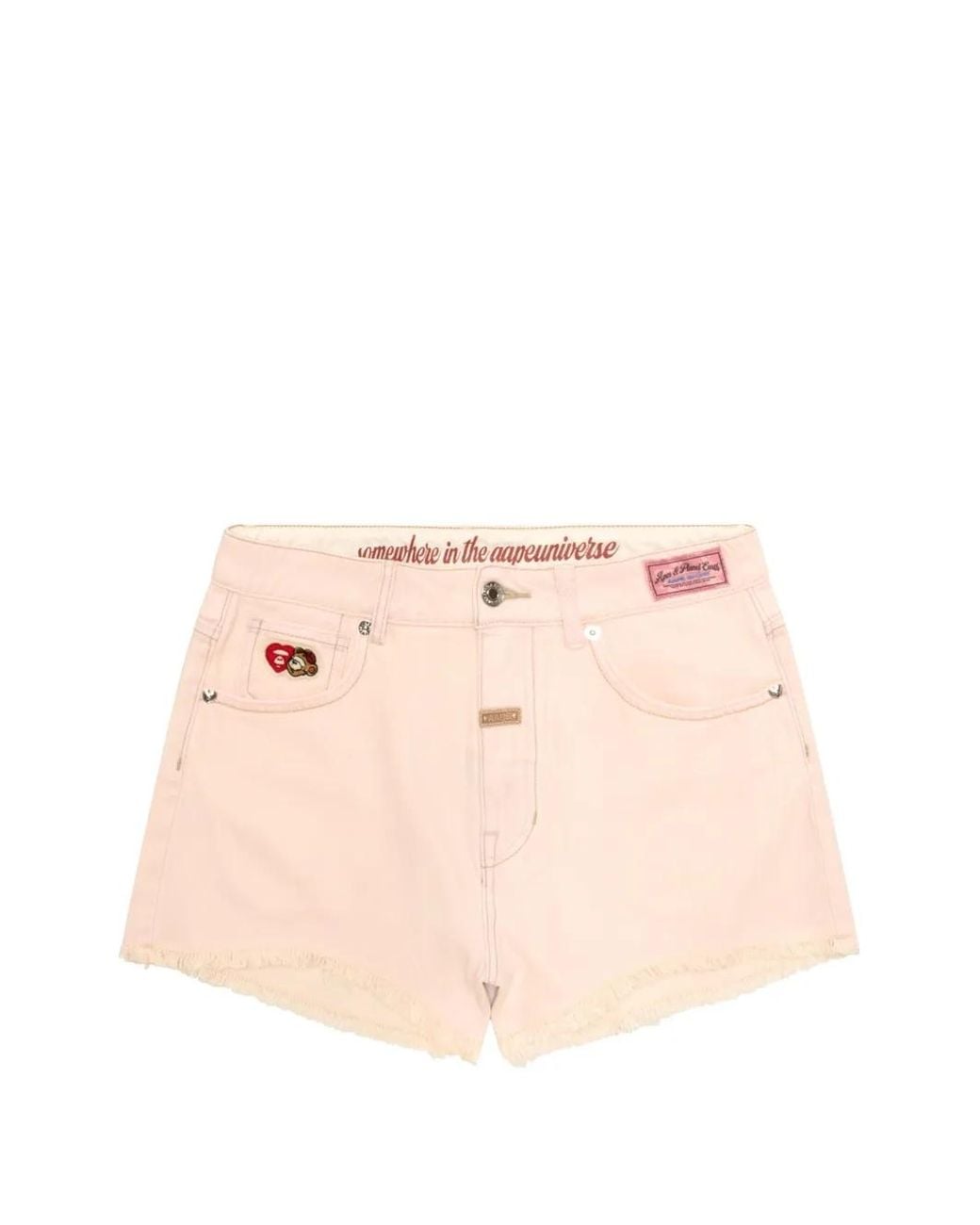 Aape By A Bathing Ape Pink Short À Bords Francs
