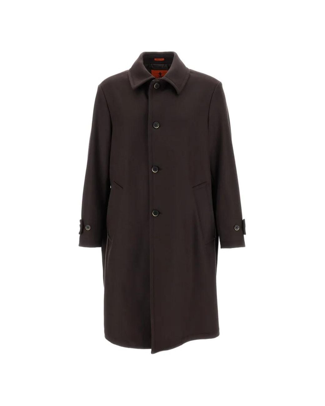Barena Black Auger Belted Button-Front Coat for men