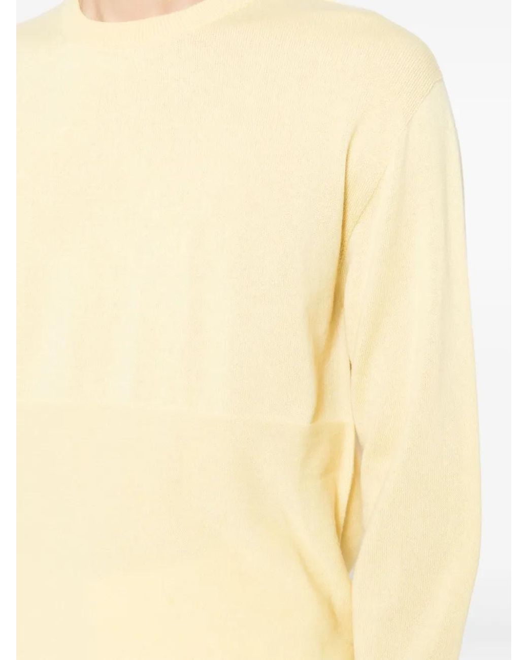 Jil Sander Yellow Cashmere Crew-Neck Jumper for men