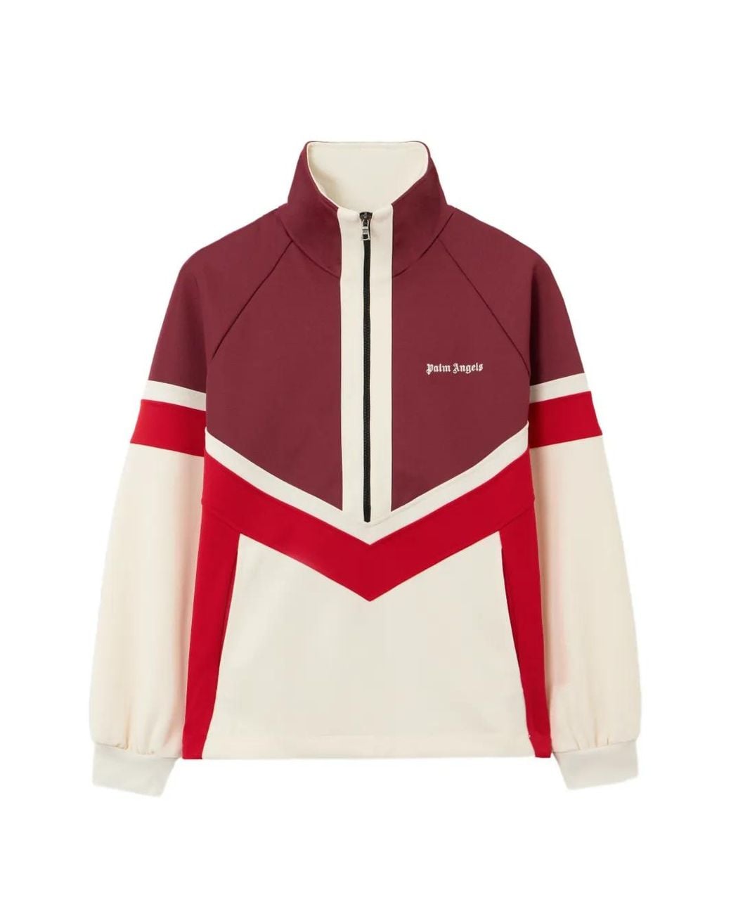 Palm Angels Red Chevron Zip Knitwear
