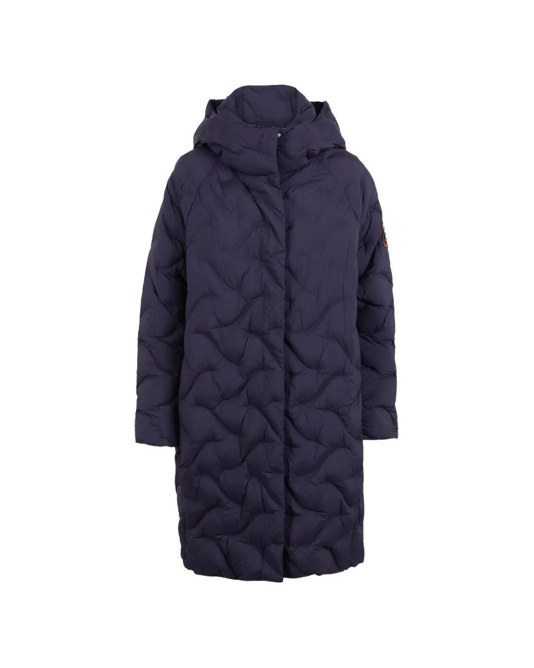 ERMANNO FIRENZE Blue Quilted Hooded Coat