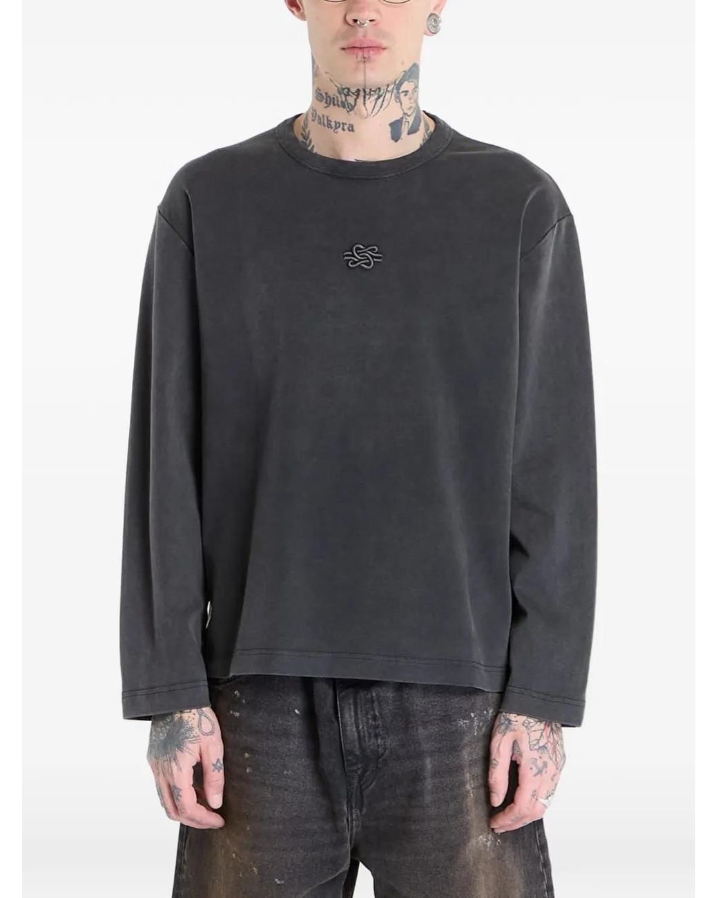 Filling Pieces Gray Boxy-Fit Long-Sleeve T-Shirt for men