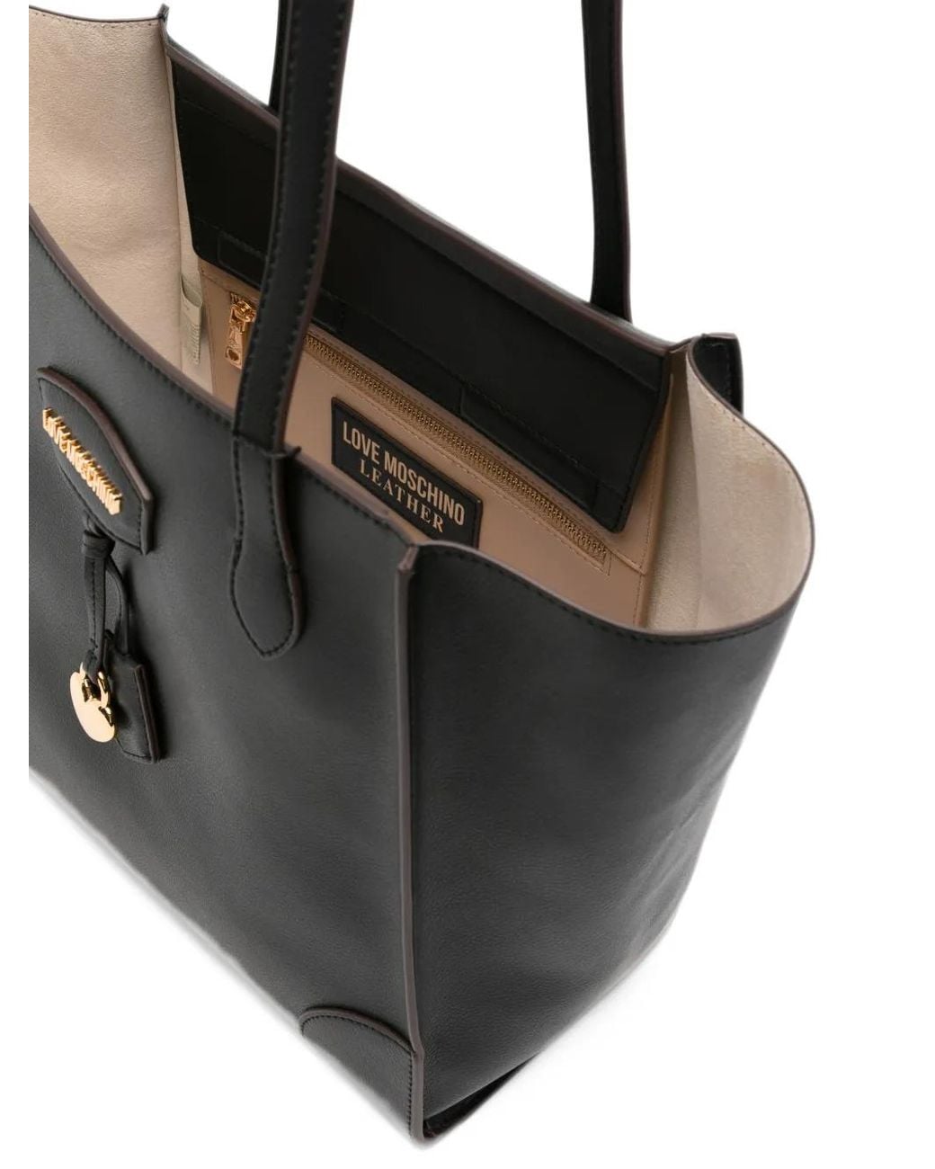 Love Moschino Black Logo-Plaque Tote Bag