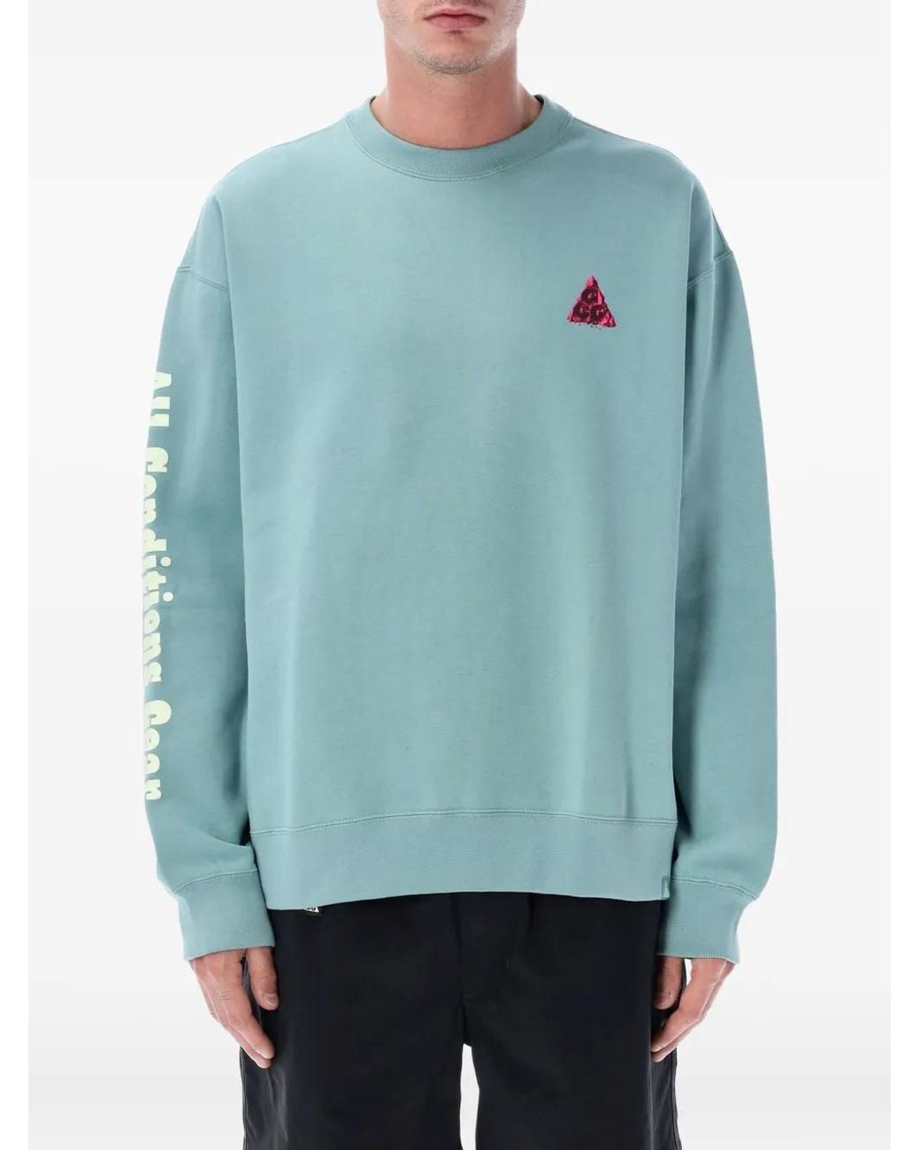 Nike Blue Logo-Print Graphic-Print Sweater for men