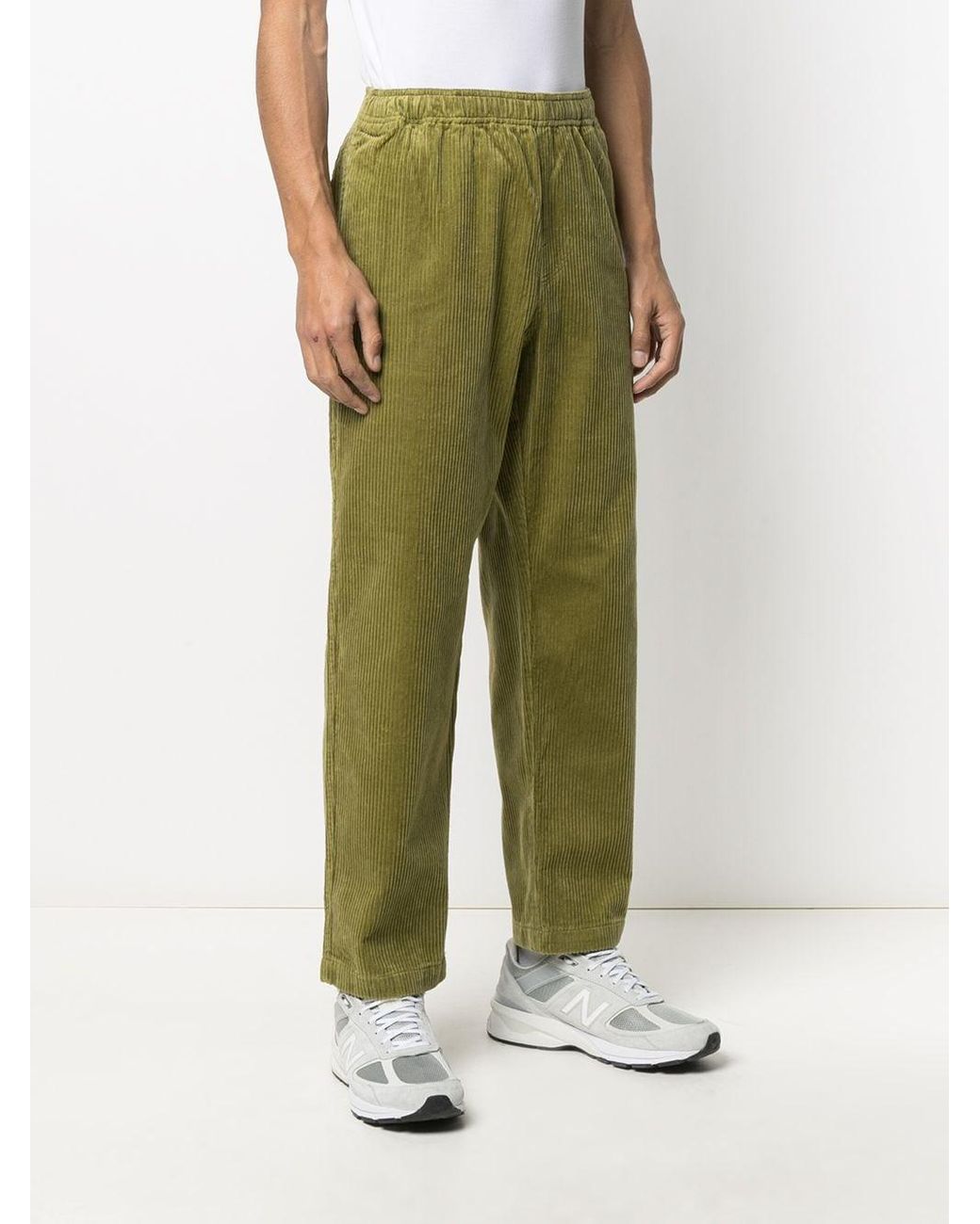Stussy Wide Wale Beach Corduroy Trousers in Green for Men Stussy Wide Wale Beach Corduroy Trousers in Green for Men