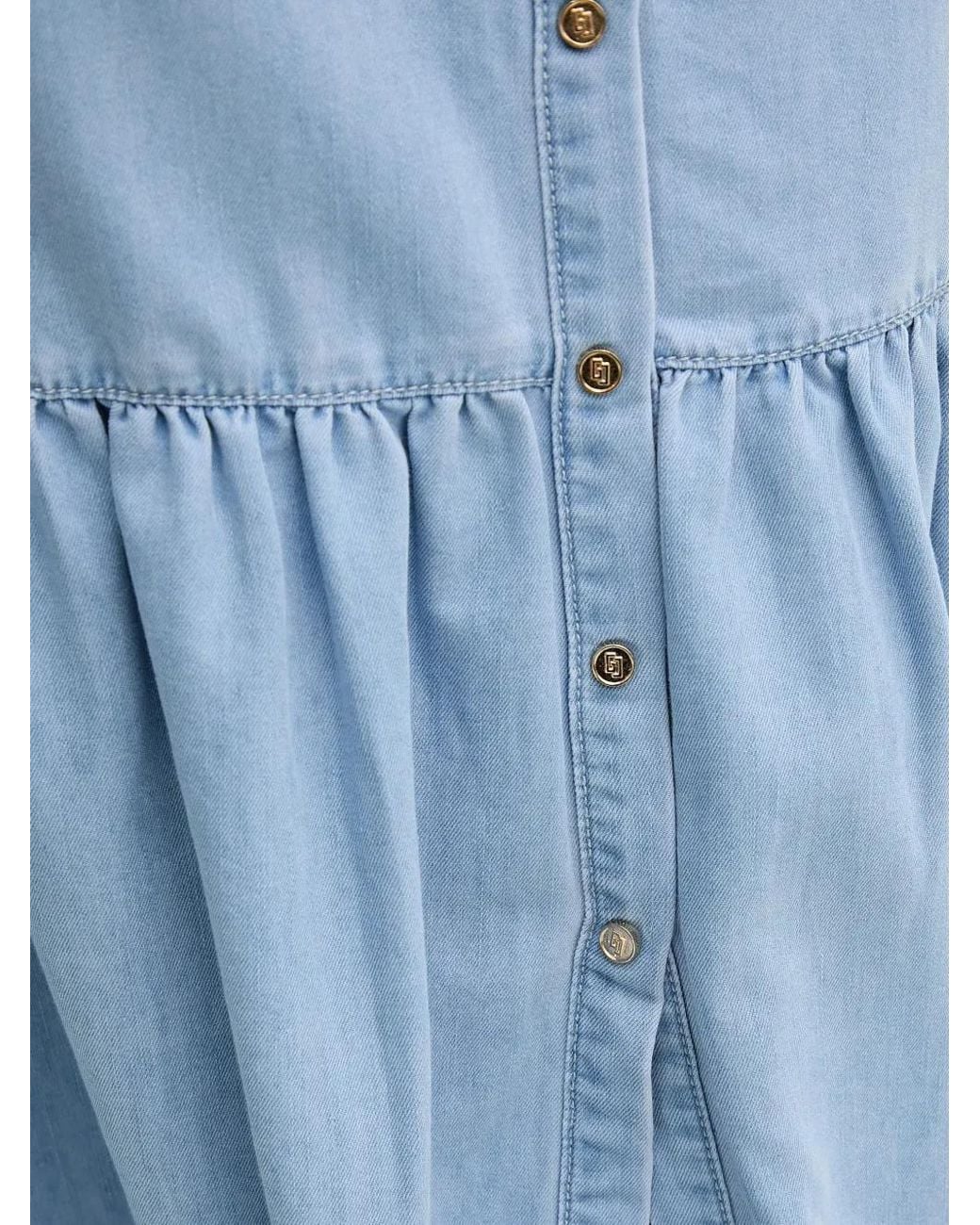 GAUDI Blue Buttoned Maxi Skirt