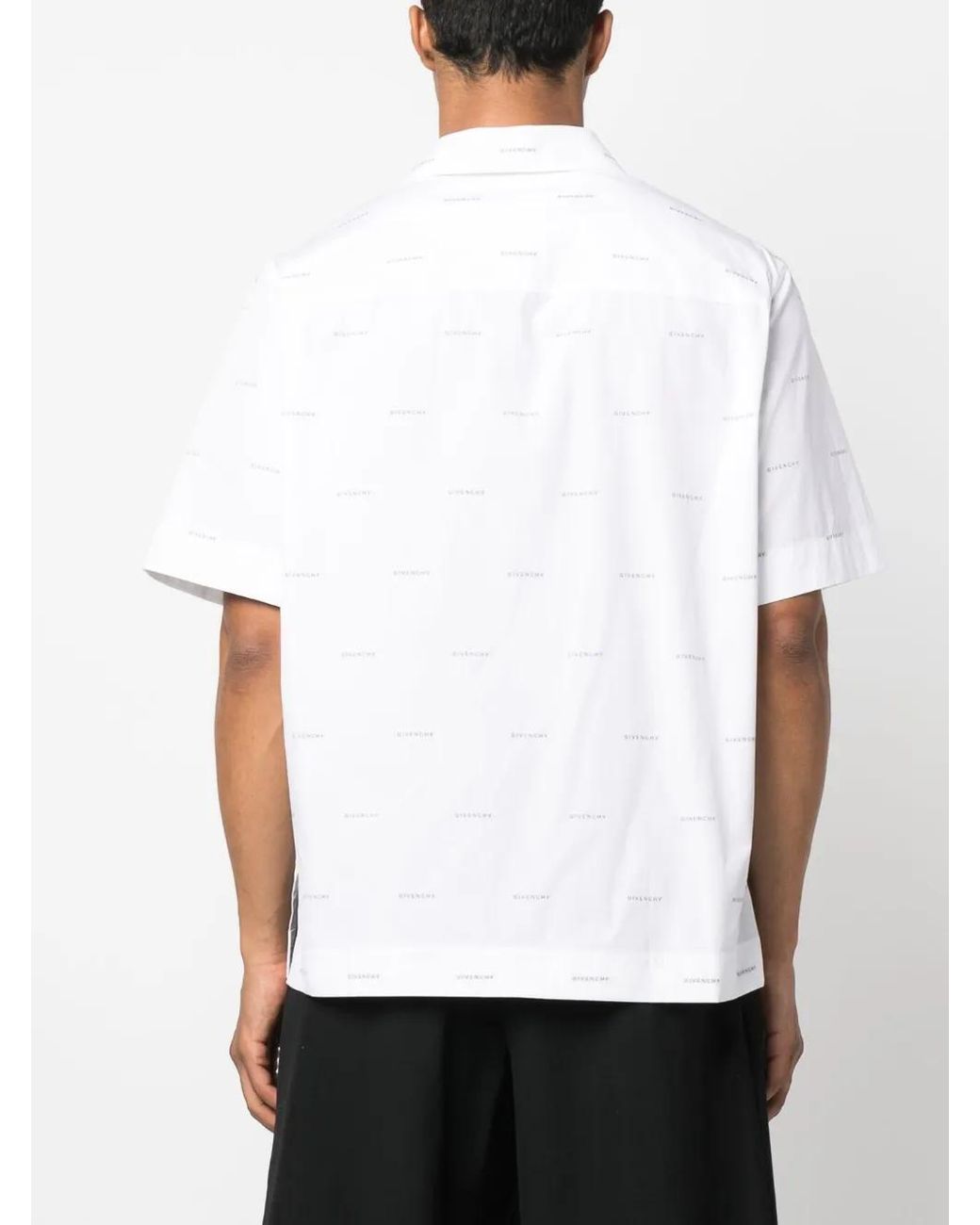Givenchy White Logo-print Cotton Shirt for men