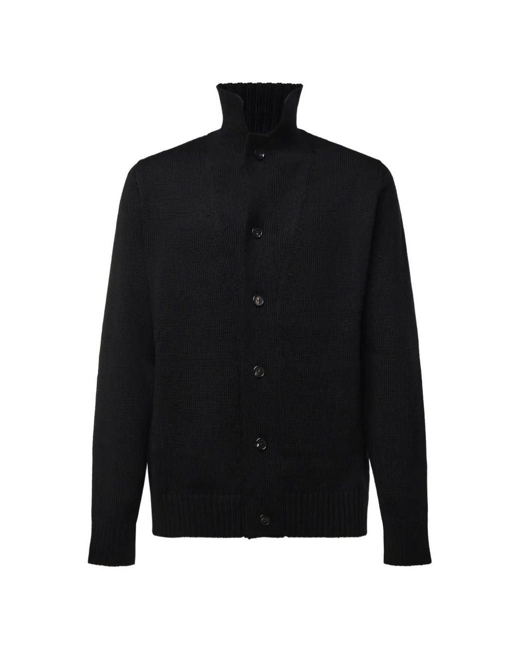 Zanone Black Button-Up Cardigan for men