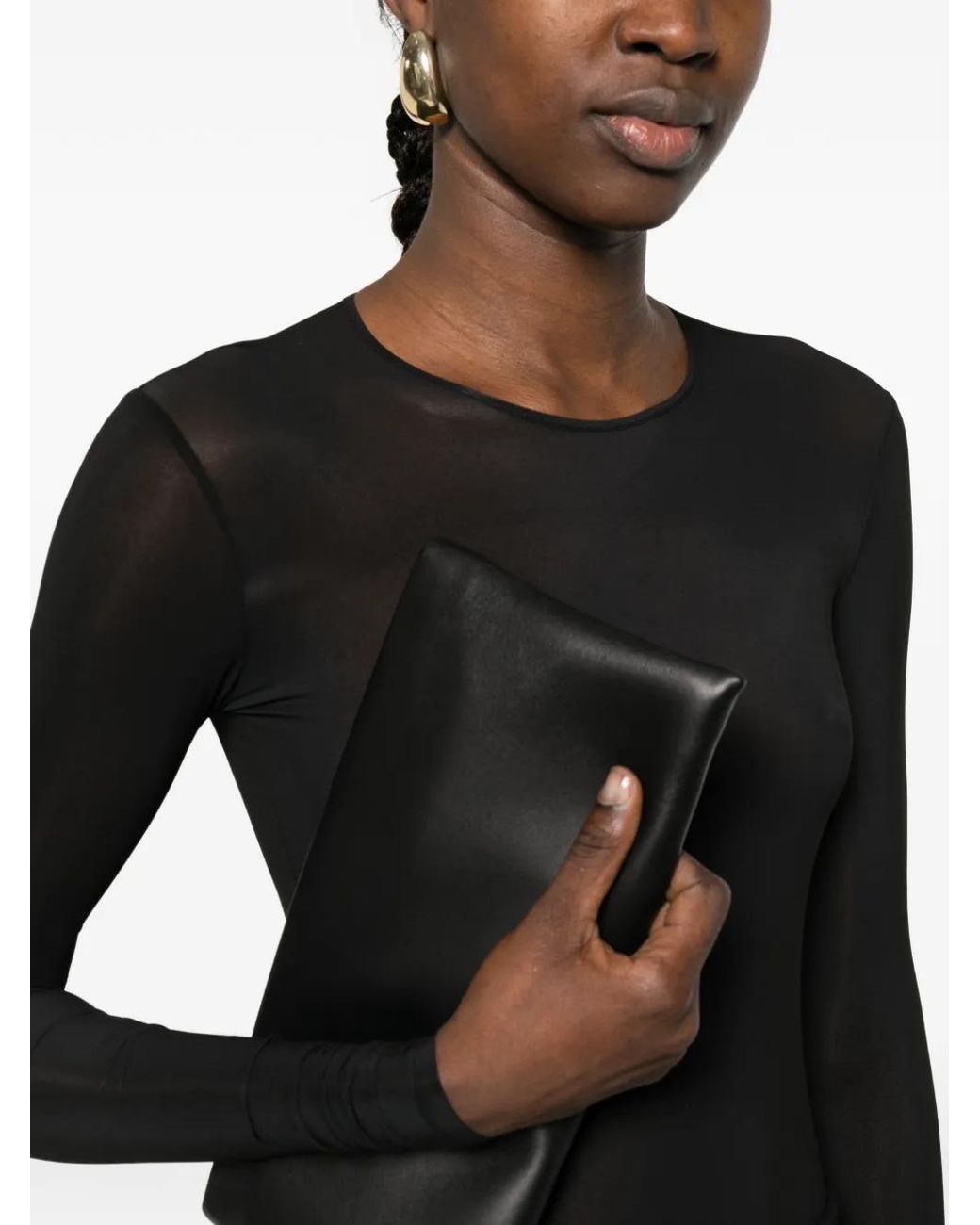 Wardrobe NYC Black Sheer Bodysuit