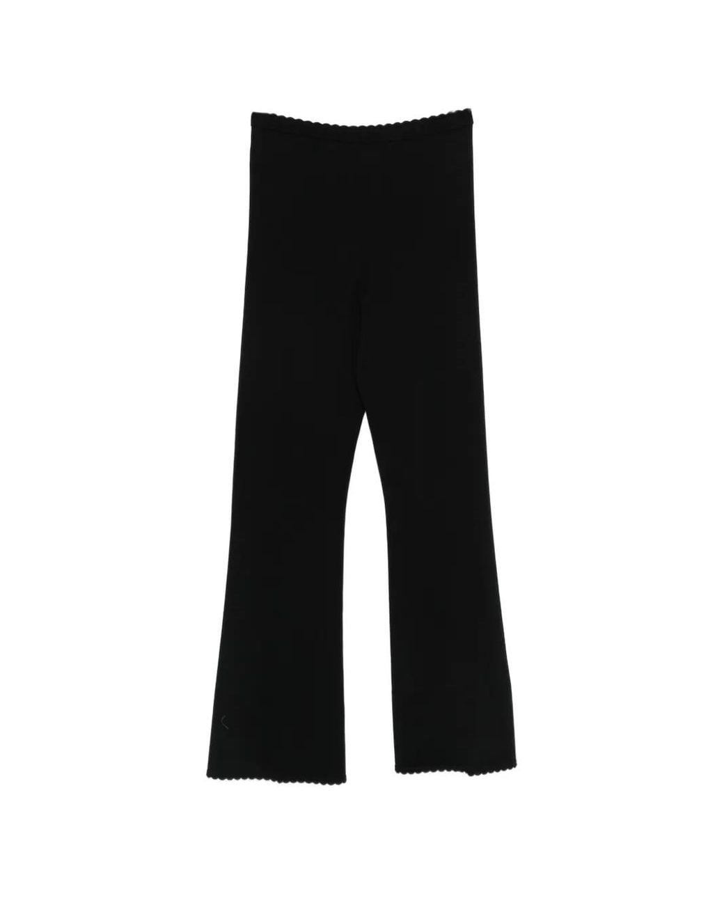 Twinset Black Scalloped-Trim Trousers