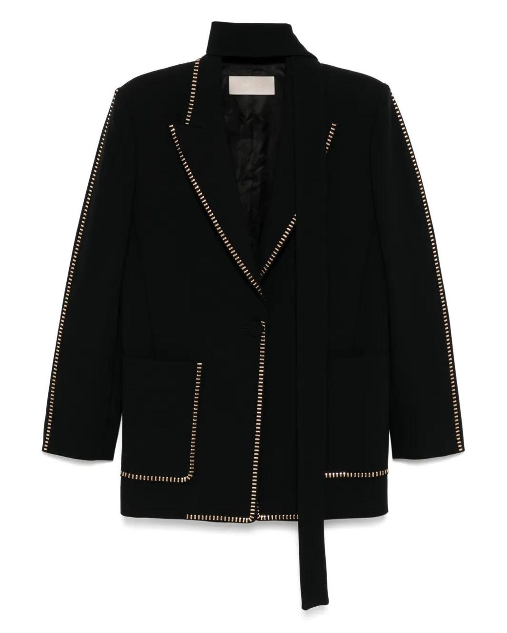 Elie Saab Black Stud-Embellished Blazer
