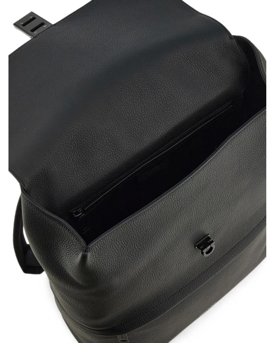 Ferragamo Black Backpack With Hug Buckle for men