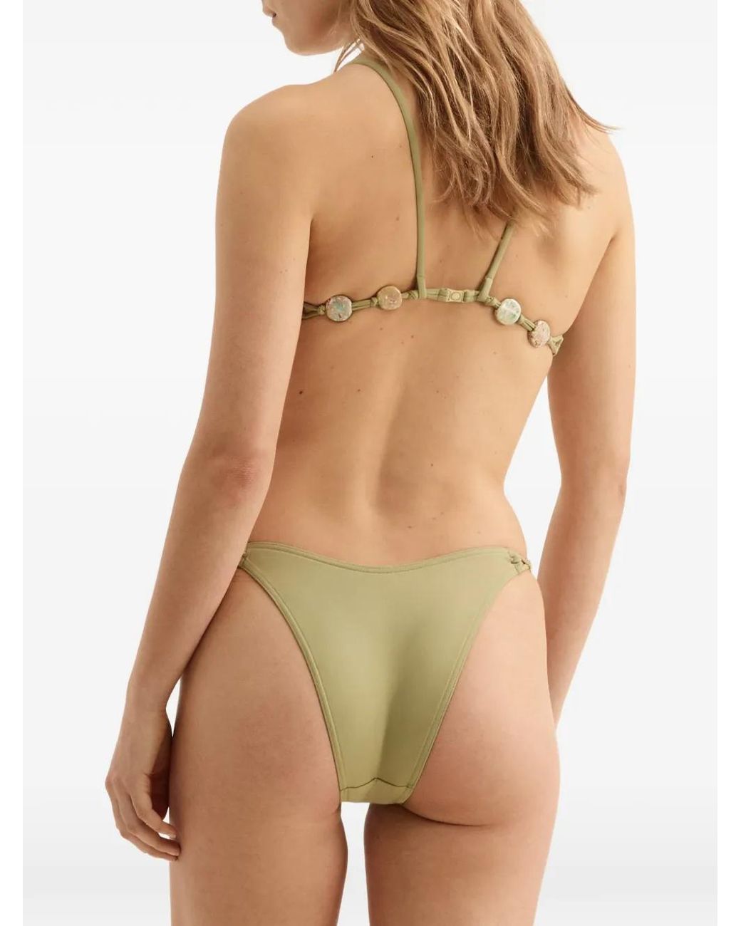 Eres Natural Alva Bead-Embellished Bikini Top
