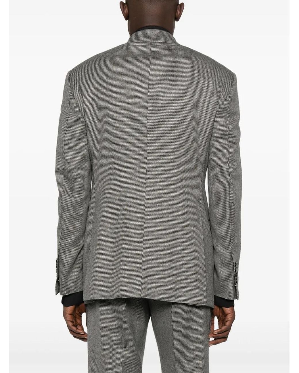 Tom Ford Gray Double-Breasted Wool Blazer for men