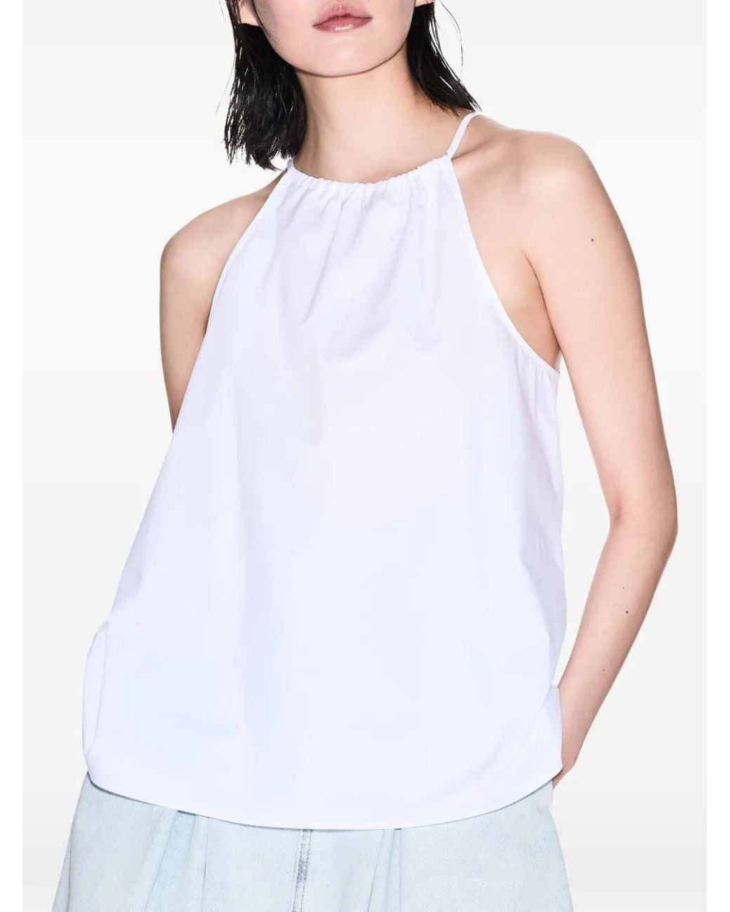 ARMANI EXCHANGE White Halterneck Blouse