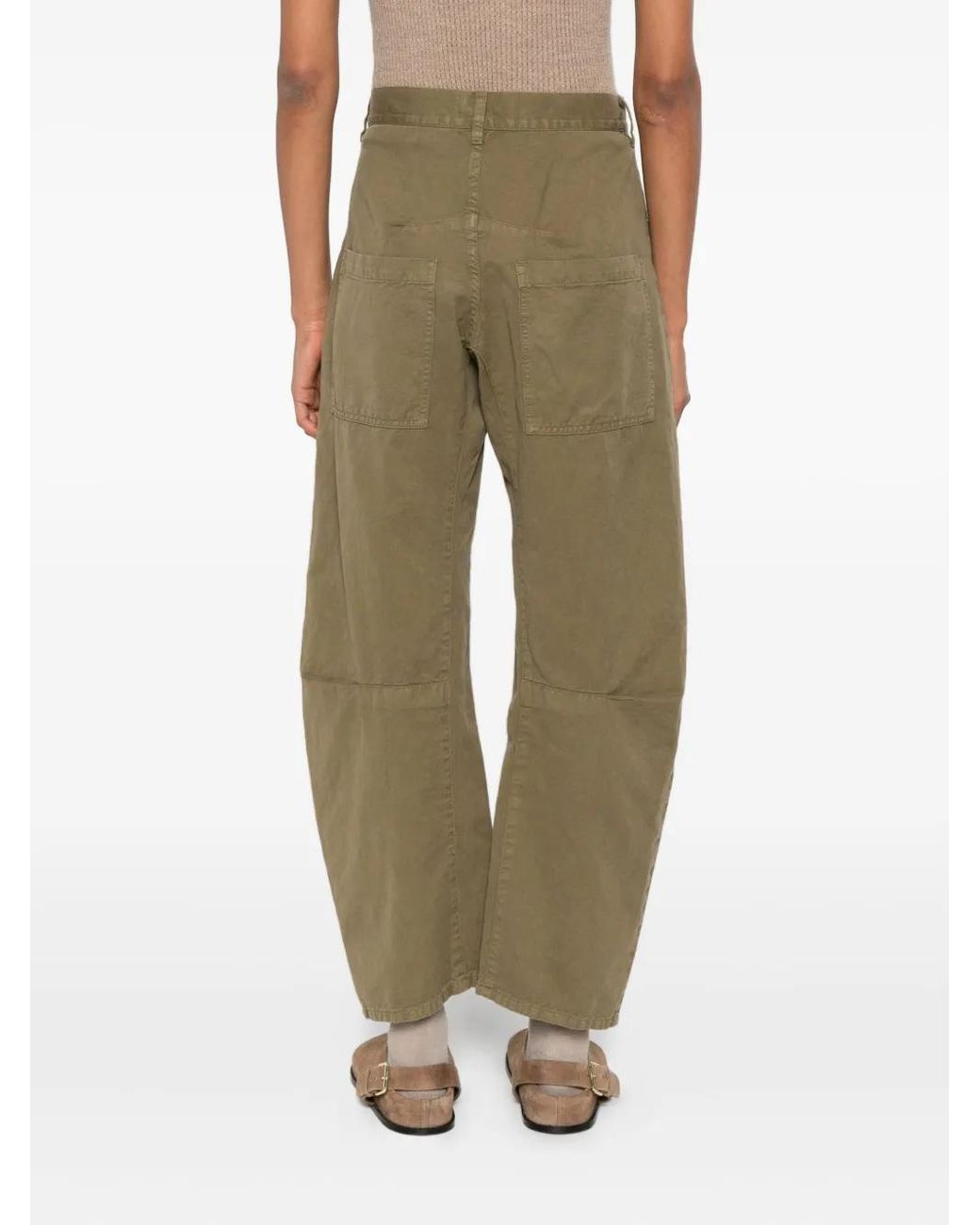 Nili Lotan Green Patch-Pocket Jeans