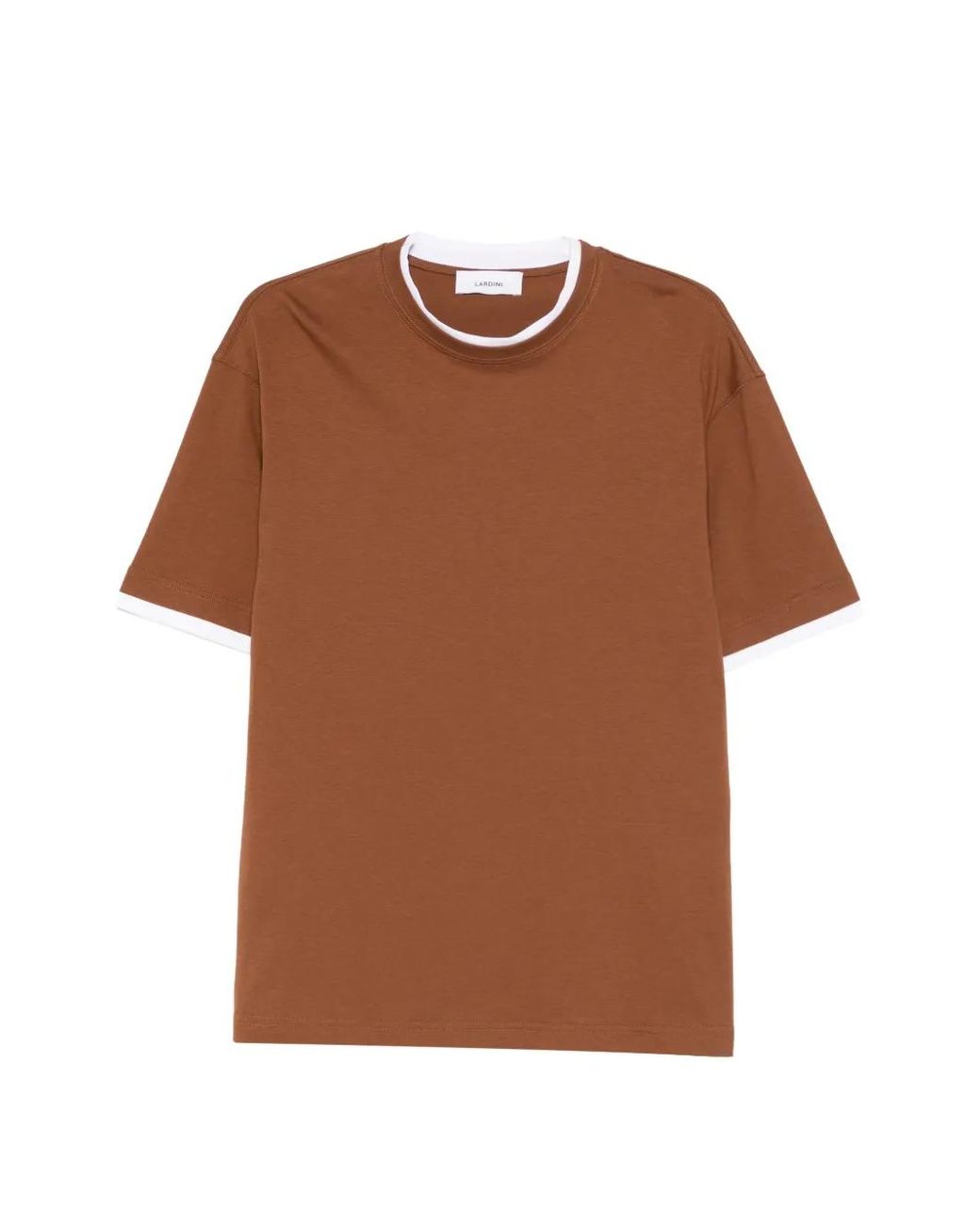 Lardini Brown Round-Neck T-Shirt for men