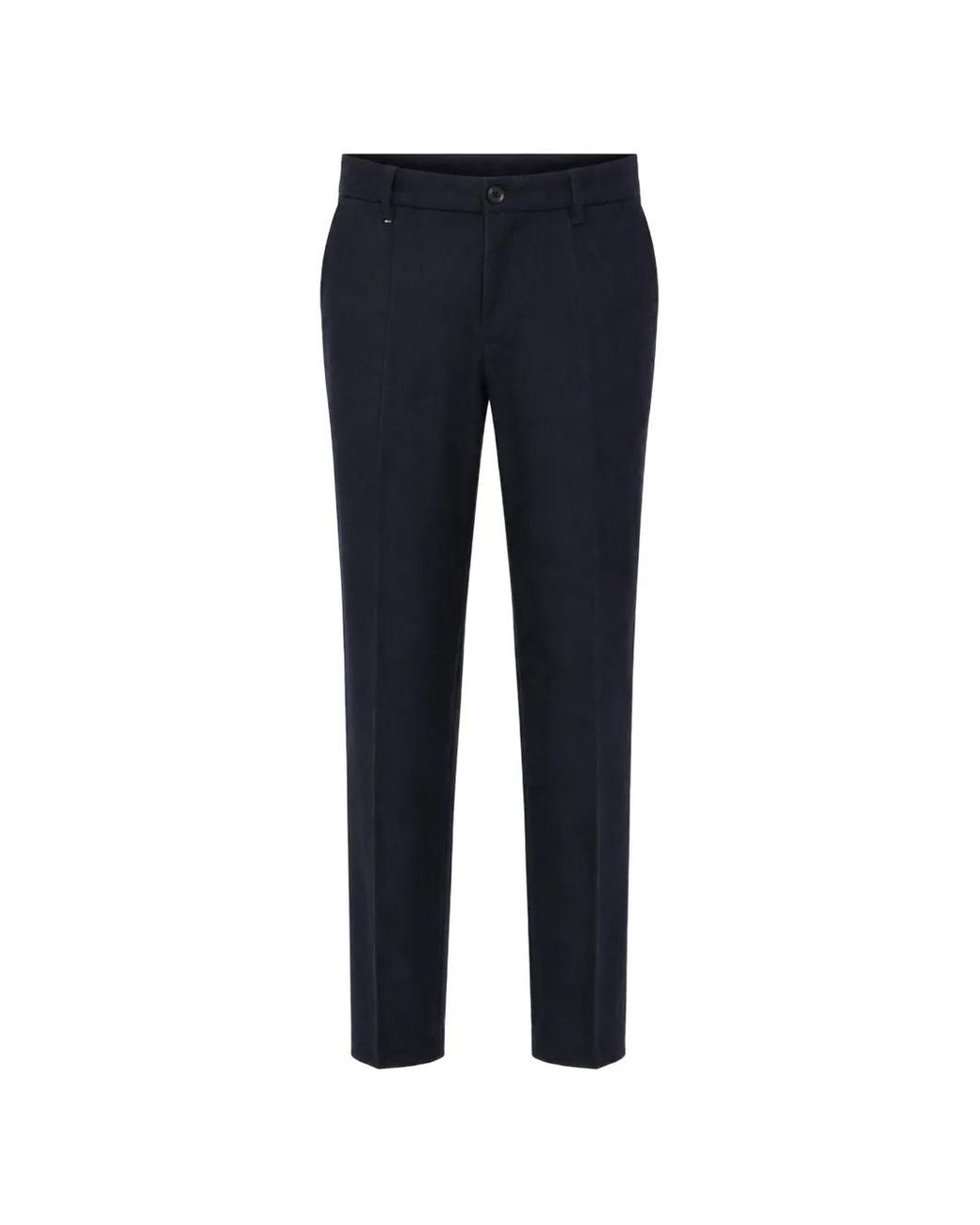 Boss Blue Pressed-Crease Tailored Trousers for men