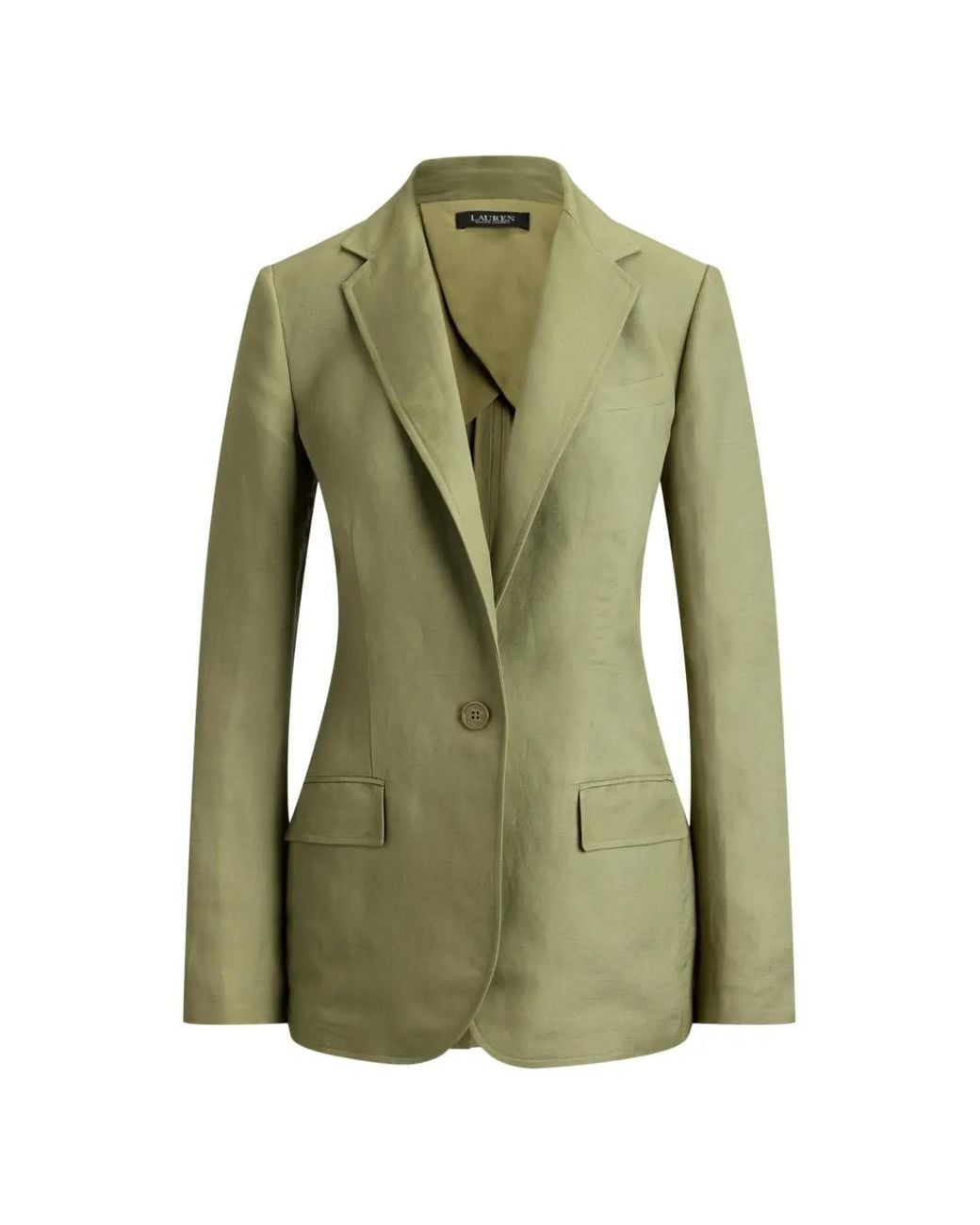 Ralph Lauren Green Single-Button Twill Blazer