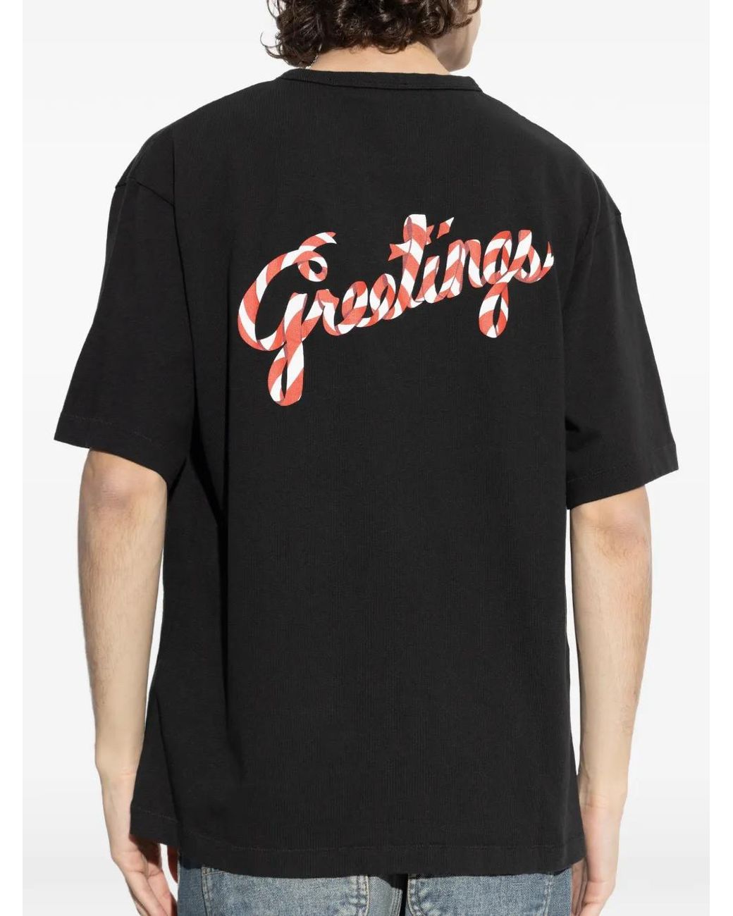 KENZO Black Winter Holidays Logo T-Shirt for men