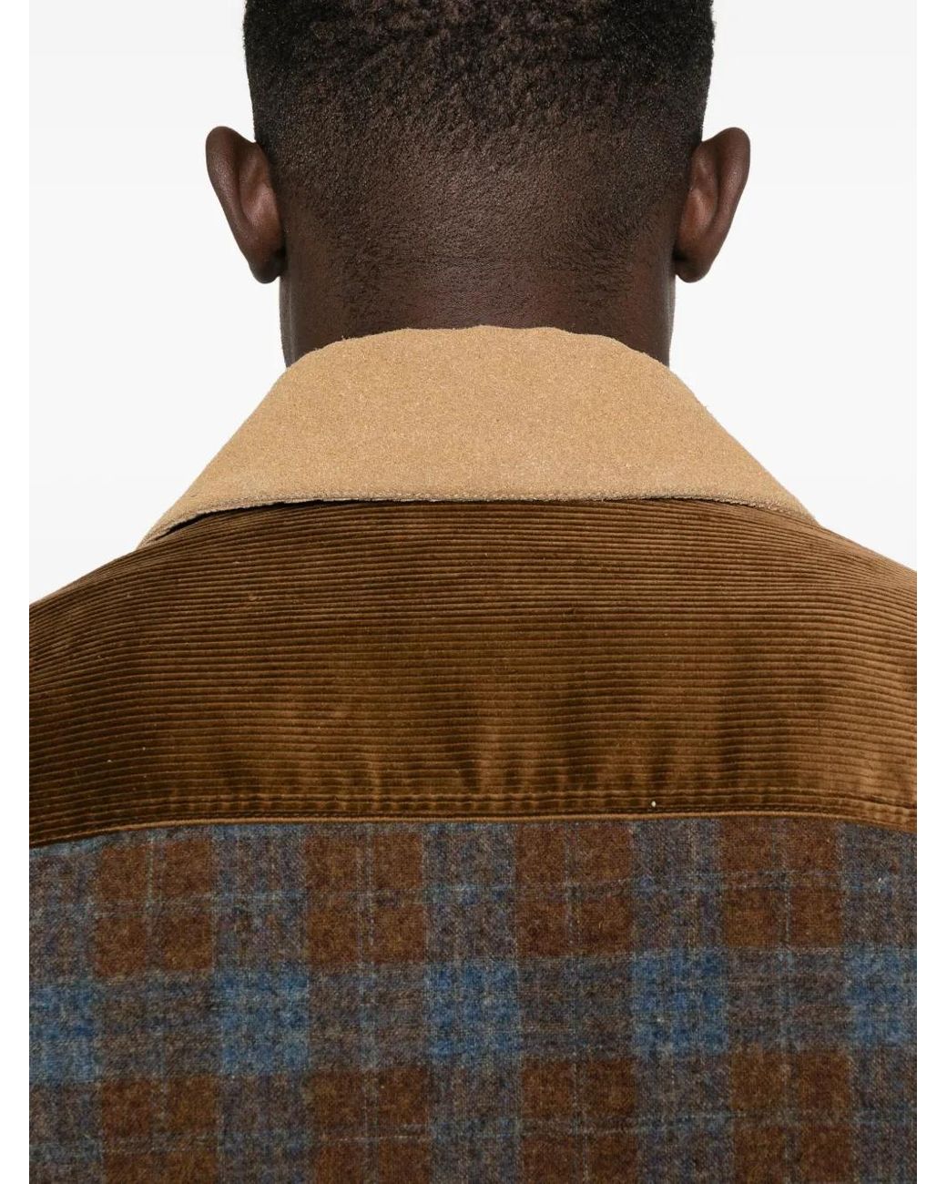 Giacca-Camicia Con Inserti di Junya Watanabe in Natural da Uomo
