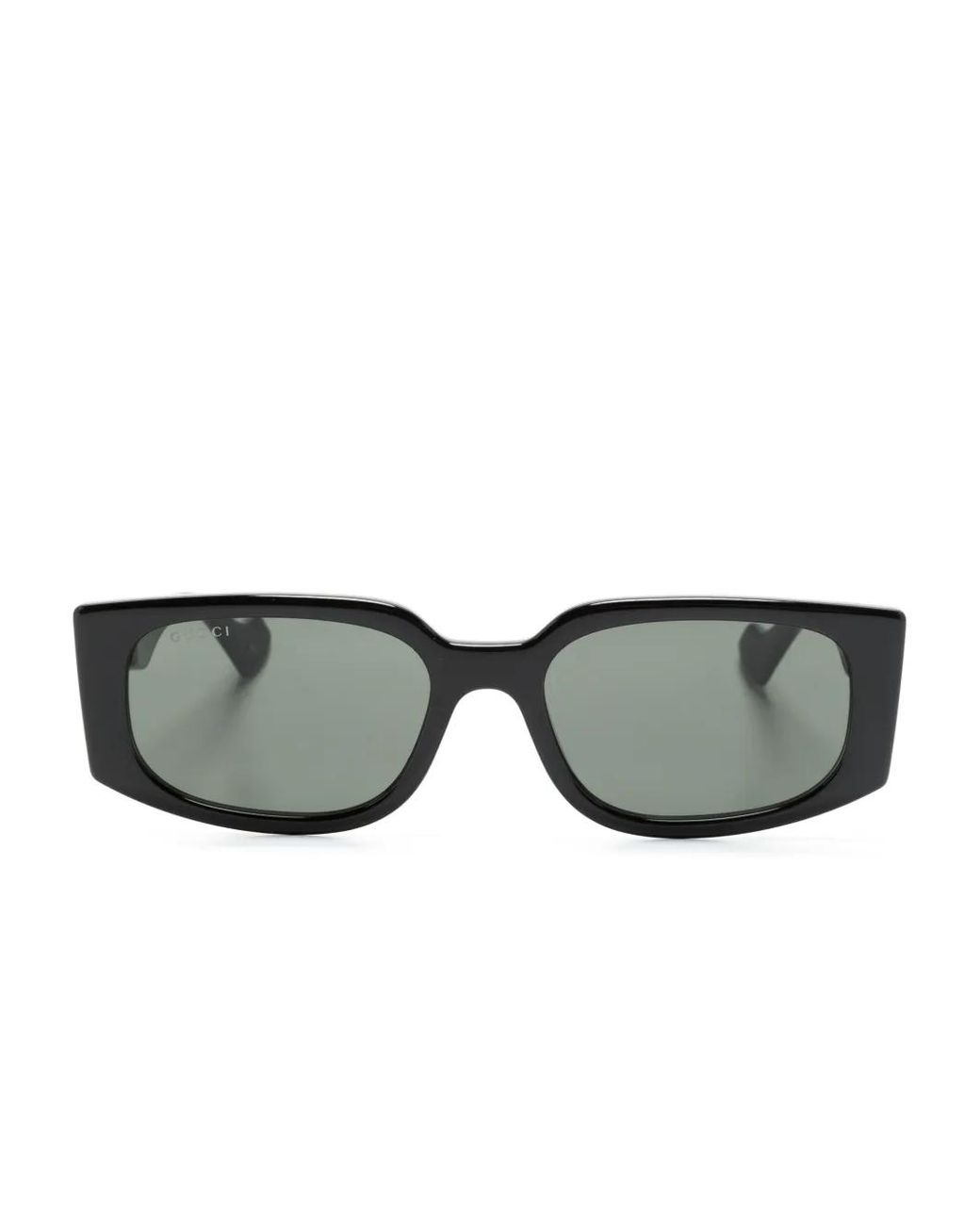 Gucci Gray Double G Rectangle-Frame Sunglasses