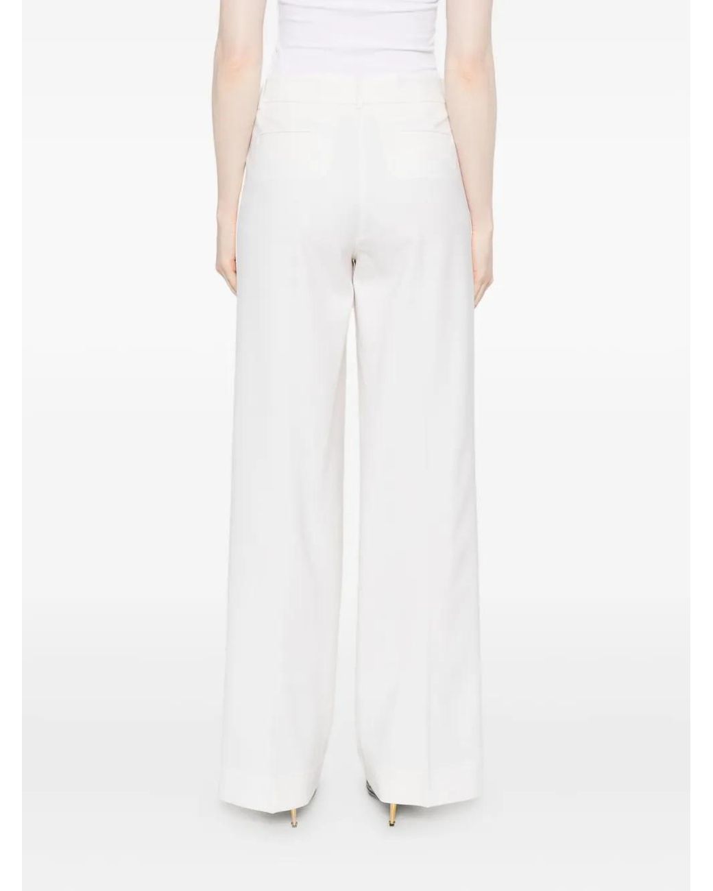 P.A.R.O.S.H. White Side-Stripe Trousers