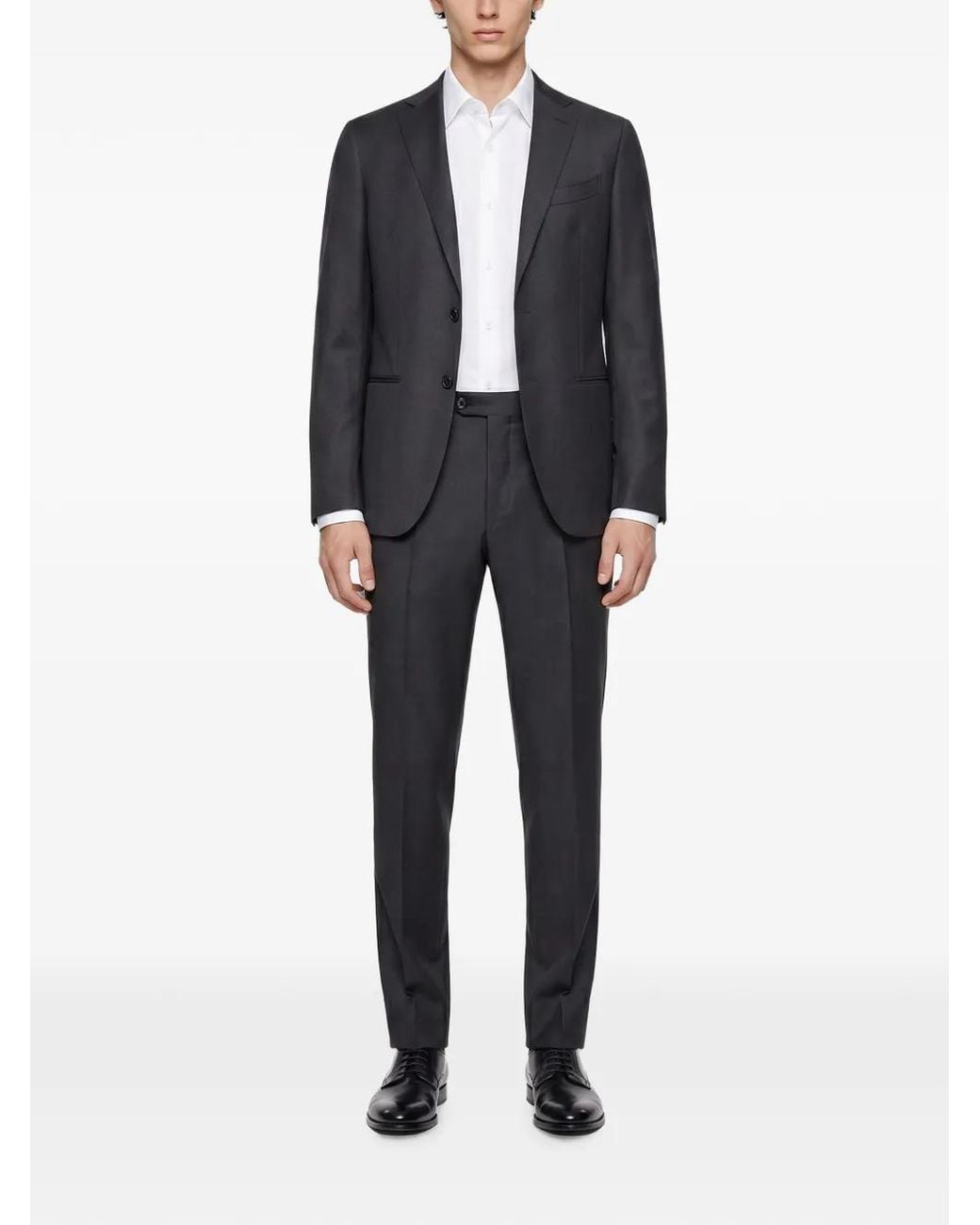 Caruso Black Costume À Plis Marqués Et Simple Boutonnage for men